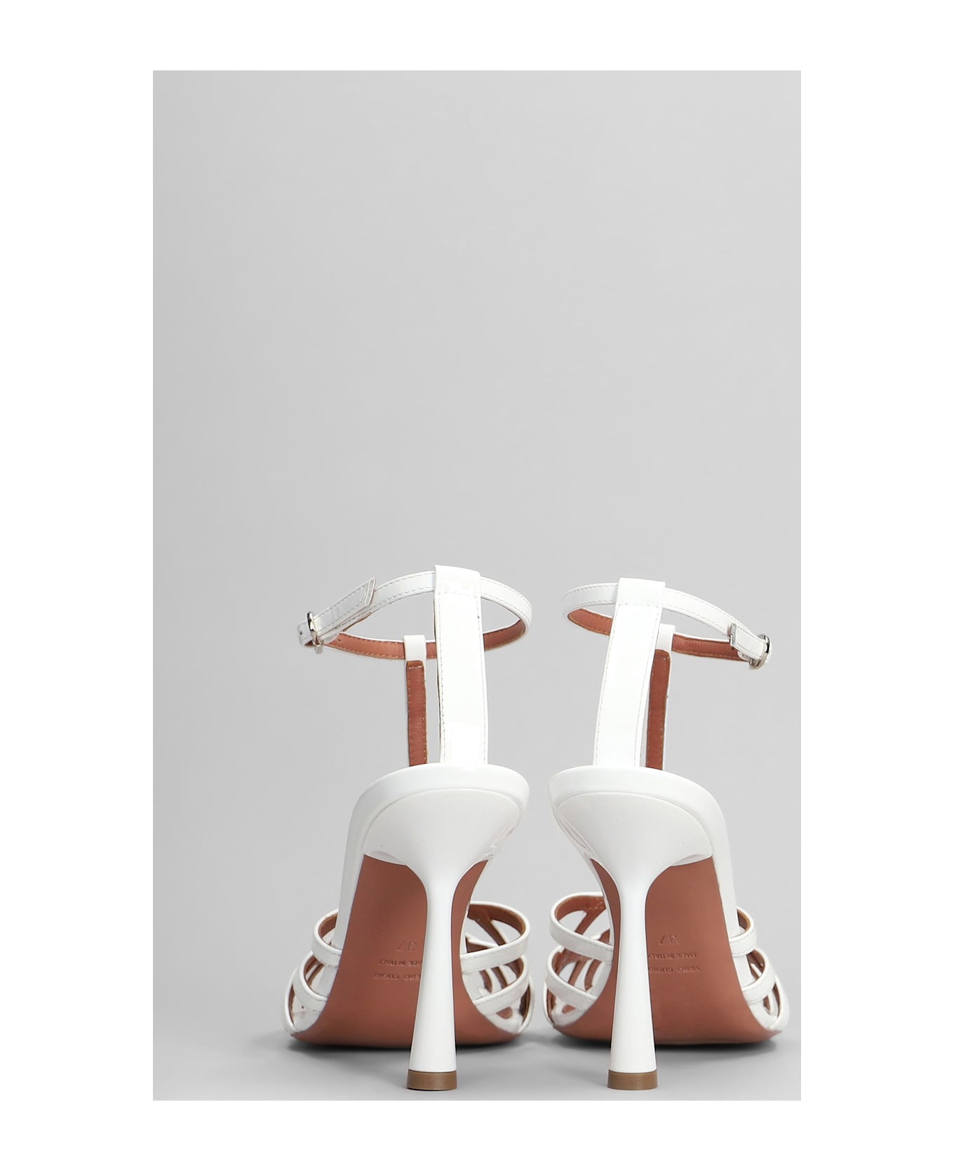 Aldo Castagna Lidia Sandals In White Patent Leather - white
