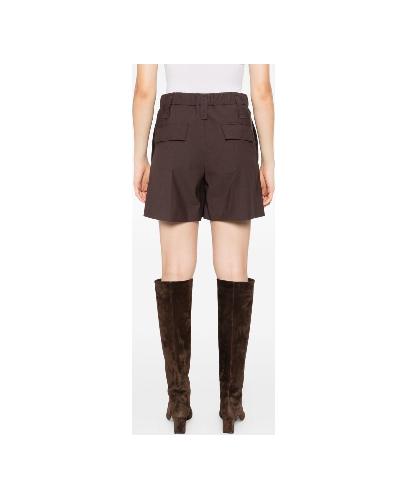Brunello Cucinelli Wool Blend Shorts - Brown