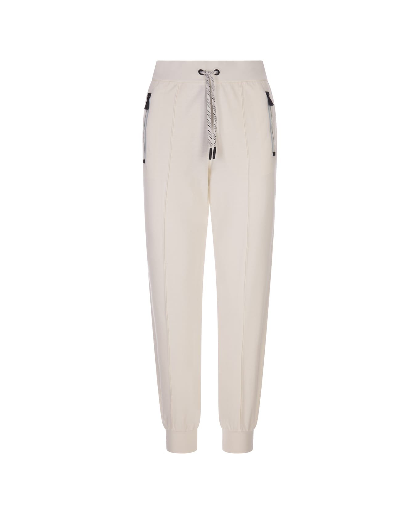 Moncler Grenoble White Joggers With Contrast Drawstring - Bianco