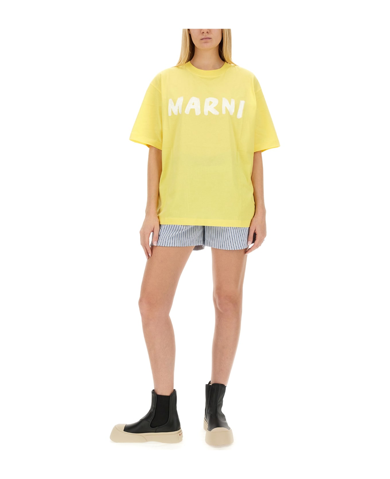 Marni T-shirt With Logo - GIALLO