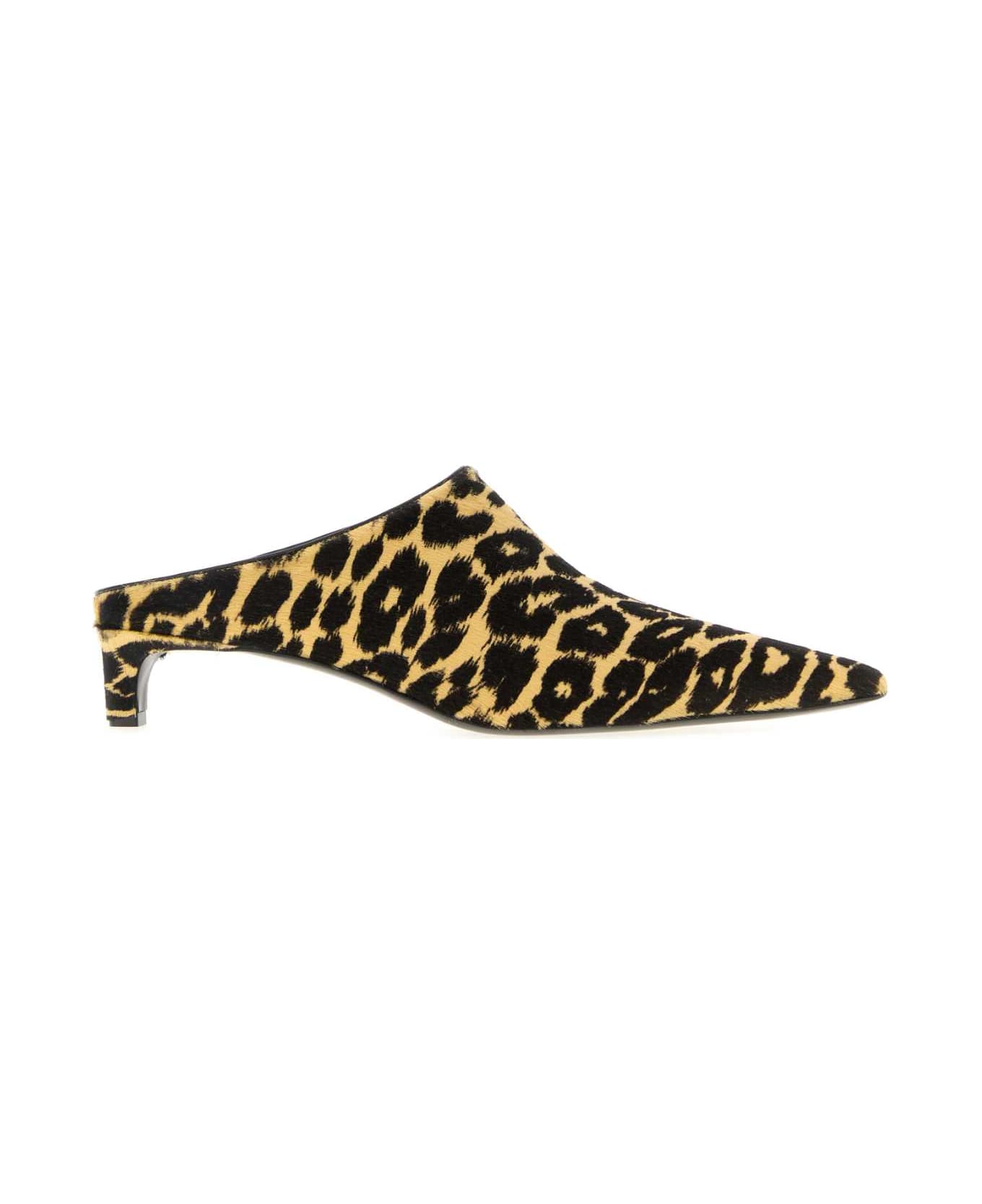 Jil Sander Printed Calf Hair Mules - LEOPARD