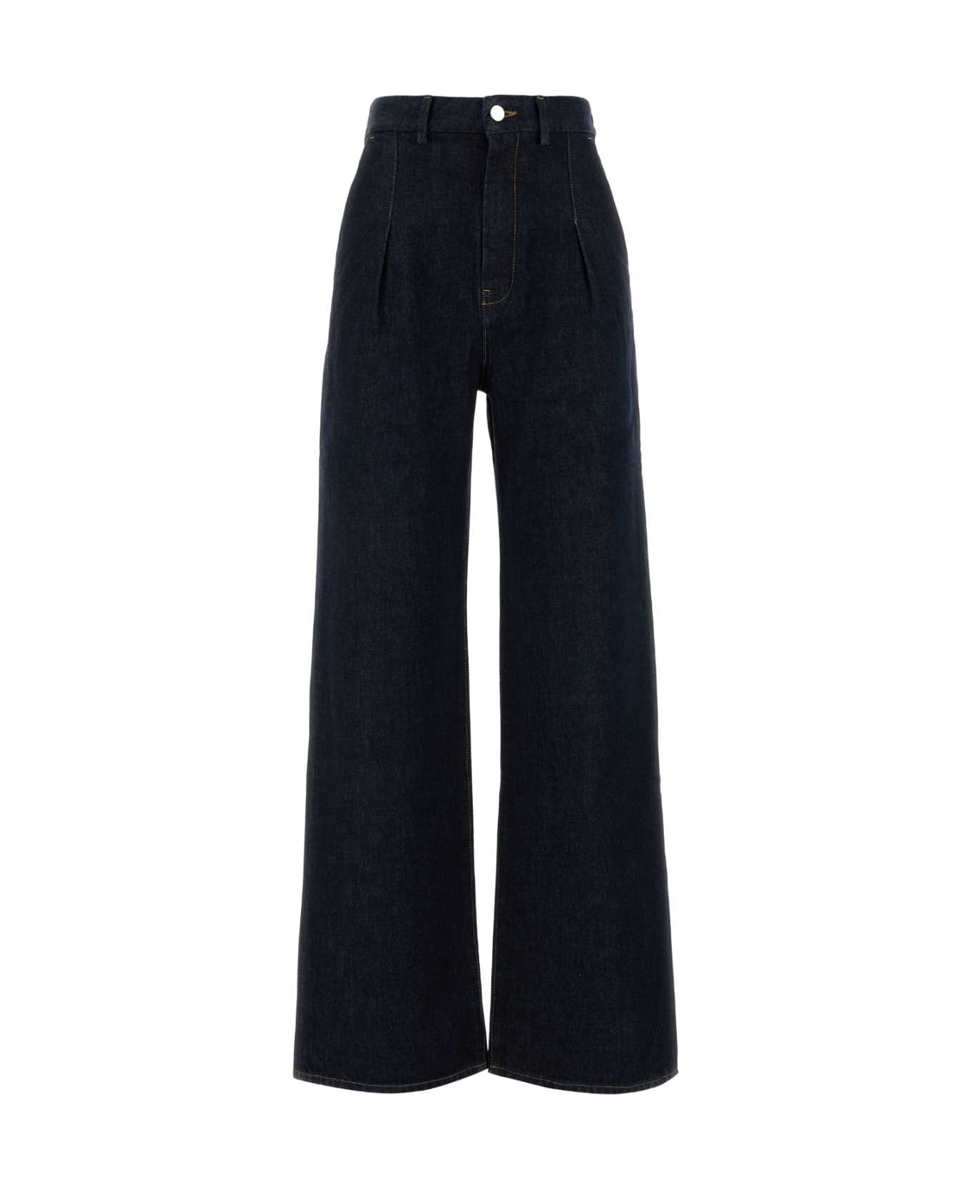 Loulou Studio Midnight Blue Denim Attu Wide-leg Jeans - RAWWASH