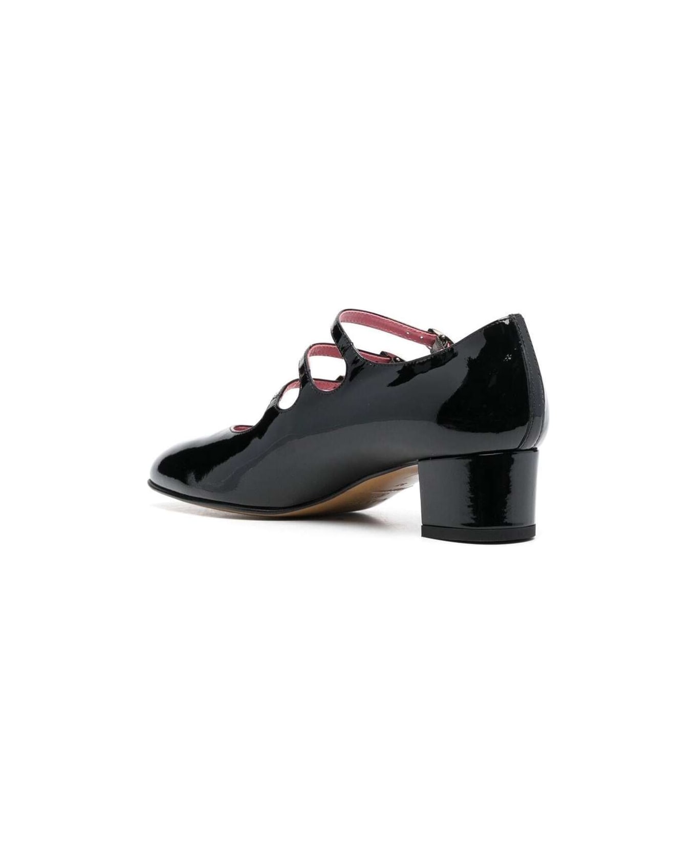 Carel 'kina' Black Mary Janes With Straps And Block Heel In Patent Leather Woman - Black ハイヒール