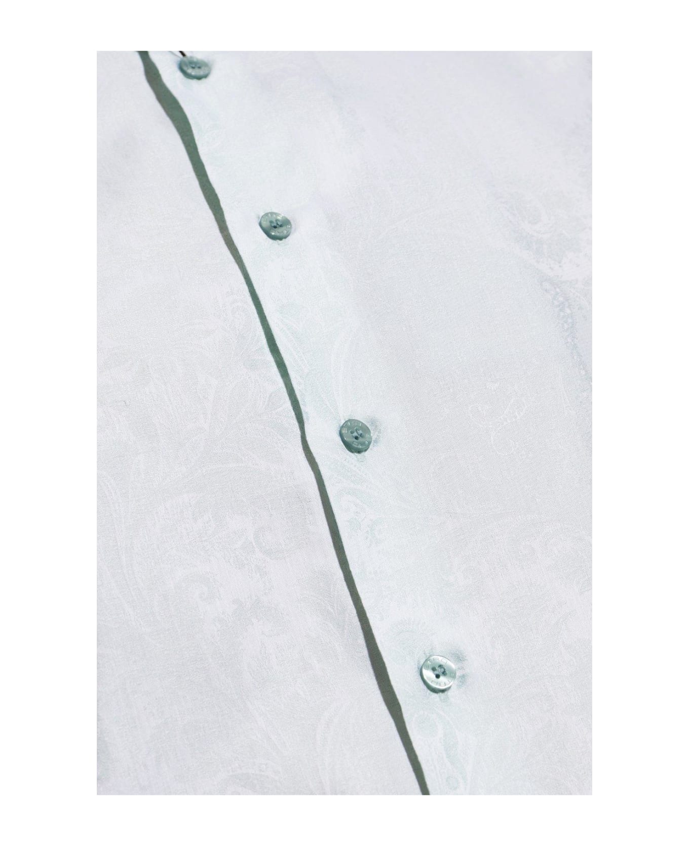Etro Paisley Jacquard Long-sleeved Shirt - Verde acqua