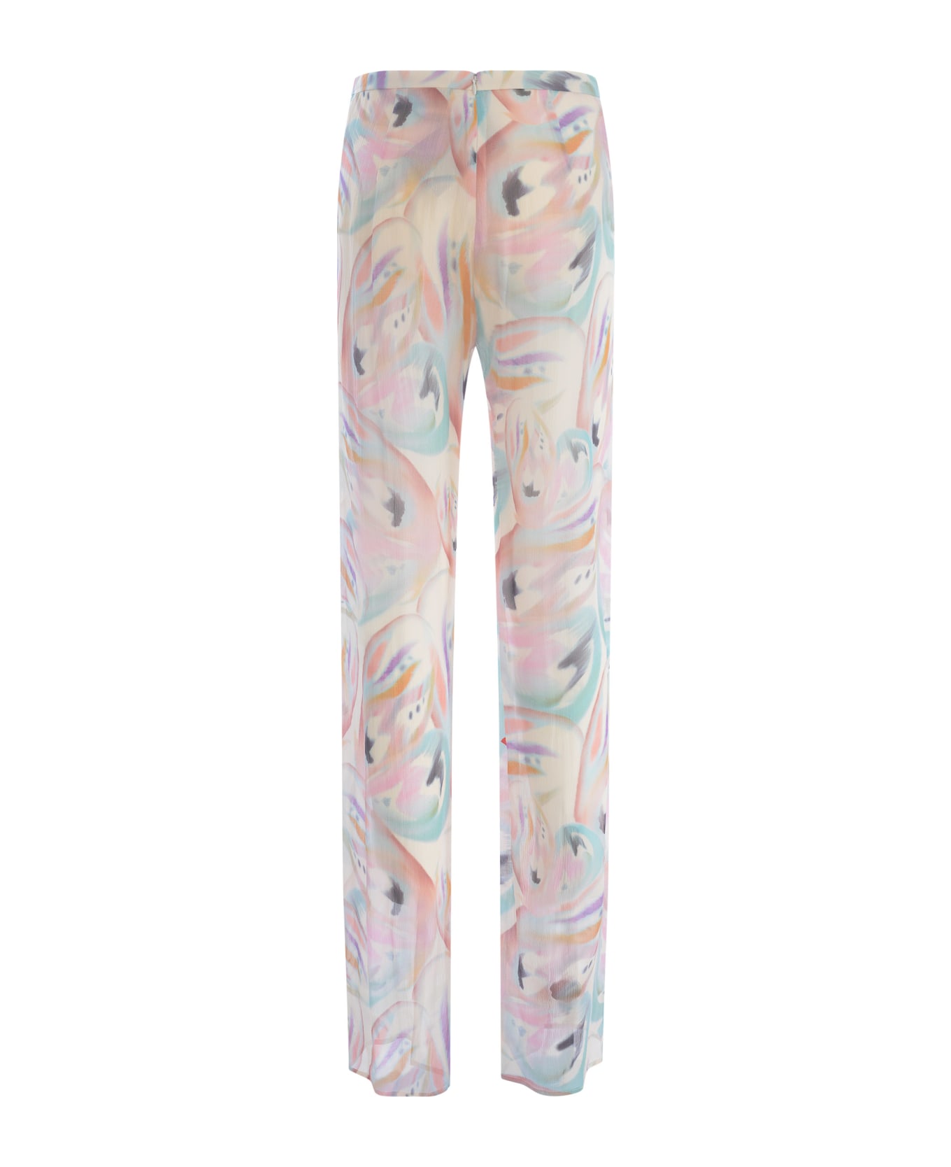 Etro Trousers Etro "butterfly" In Silk - Crema