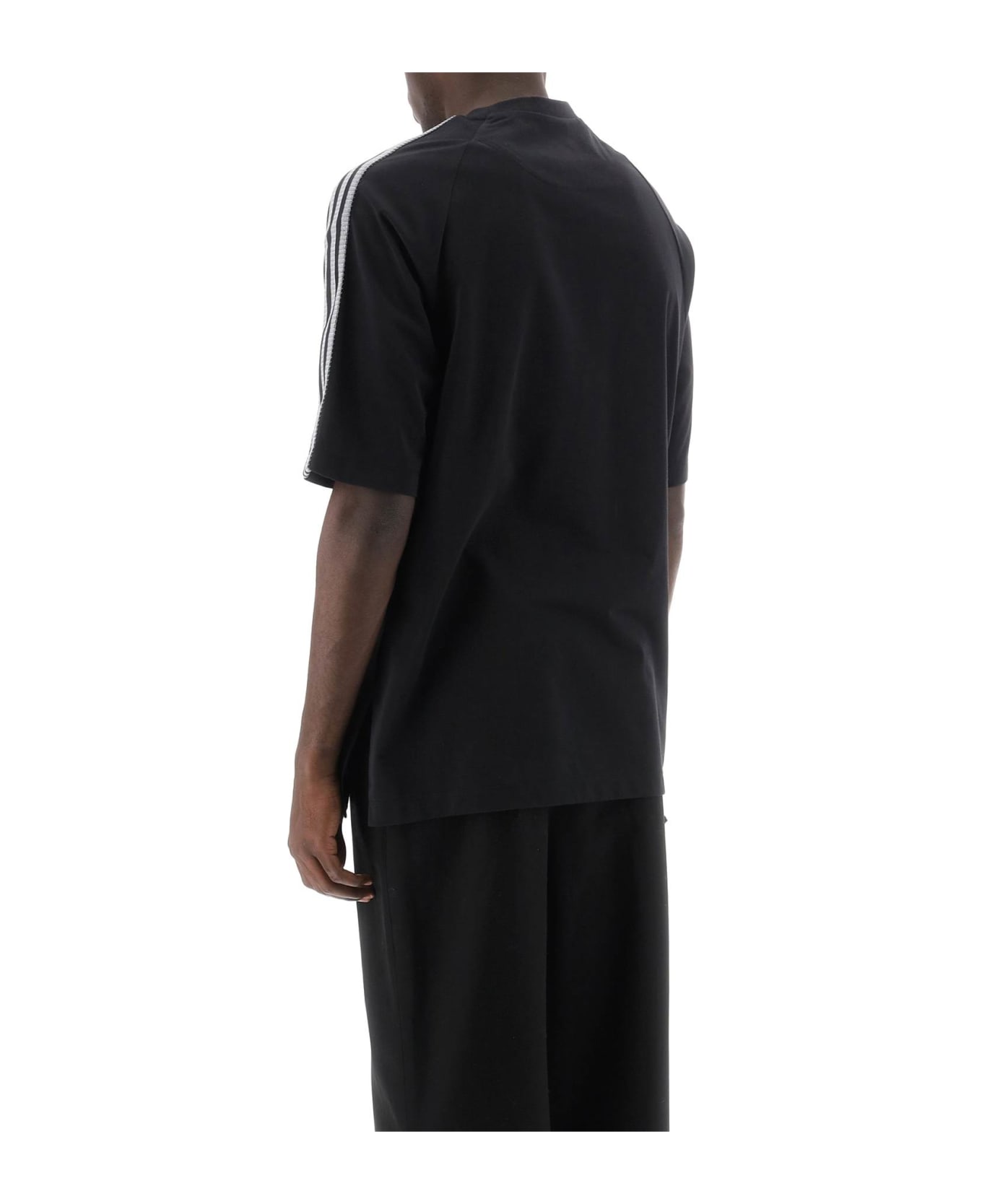 Y-3 3-stripes Crew-neck T-shirt - BLACK OWHITE (Black) シャツ