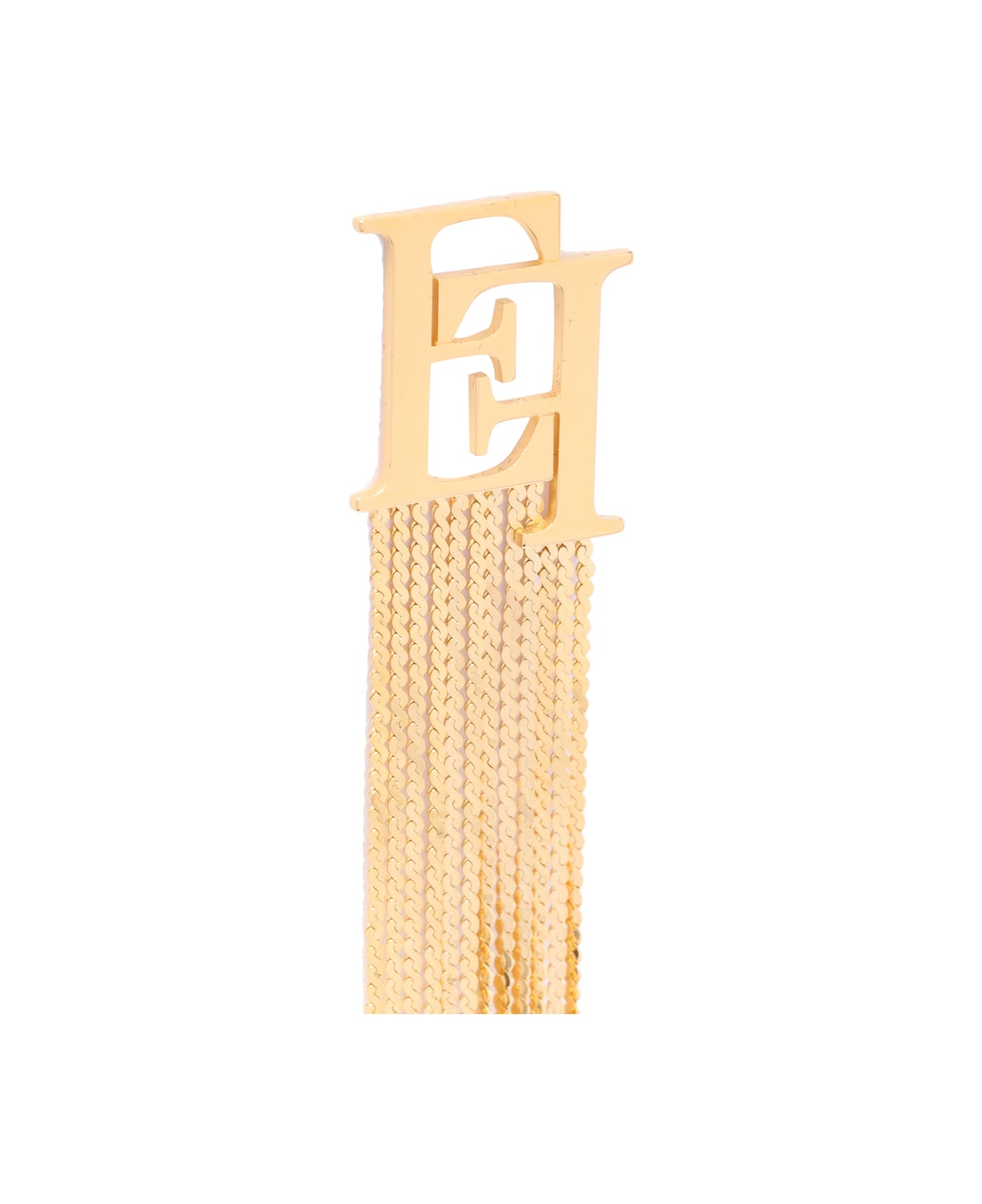 Elisabetta Franchi Logo Earrings - Golden