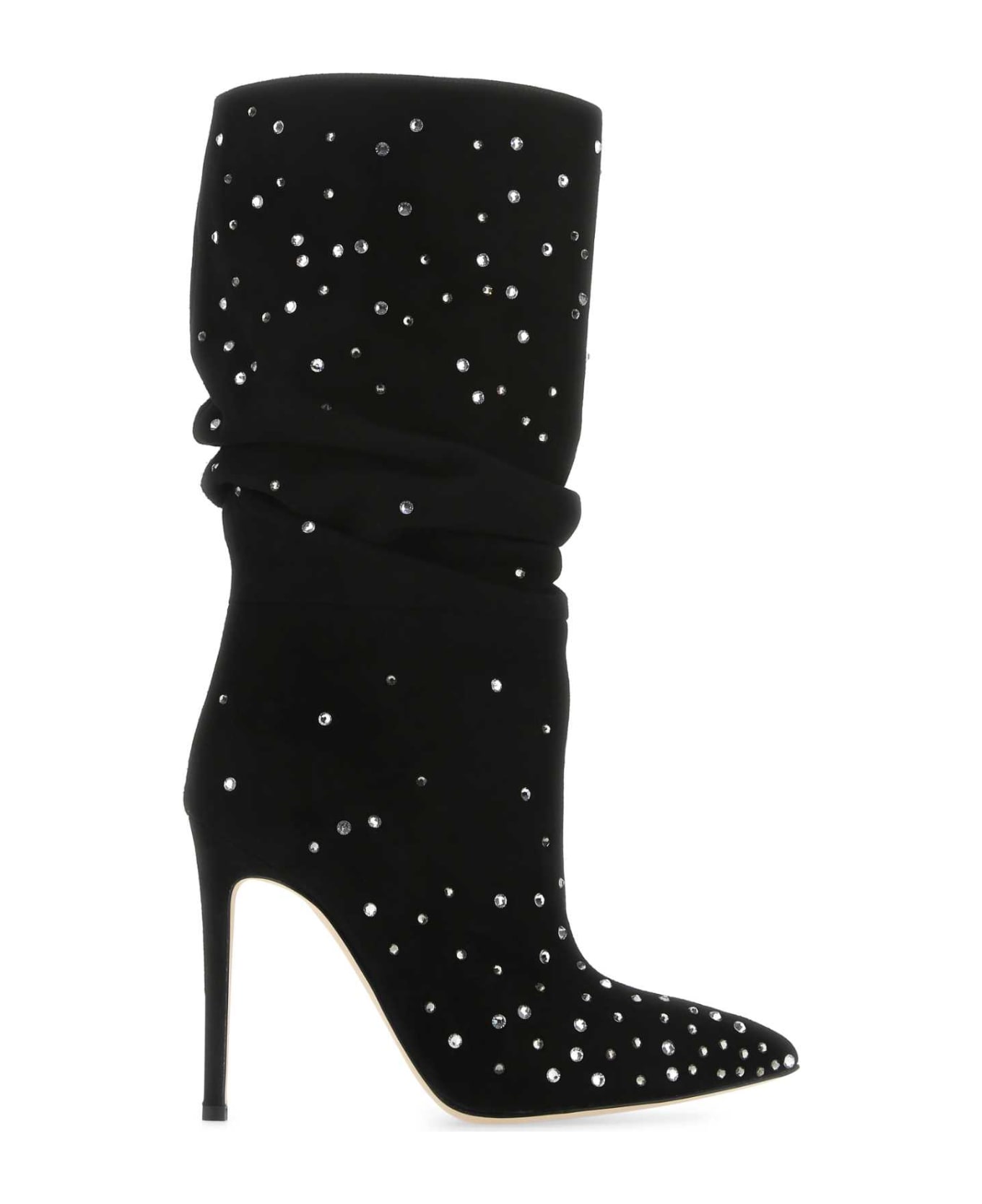 Paris Texas Embellished Suede Holly Boots - BLACKDIAMOND