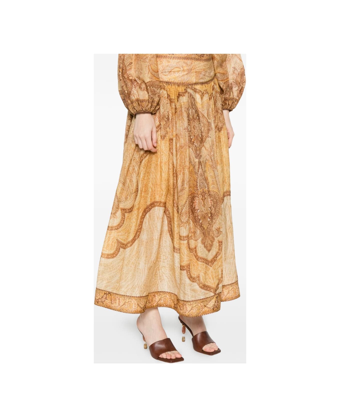 Zimmermann Wanderlust Cotton And Silk Maxi Skirt - Beige