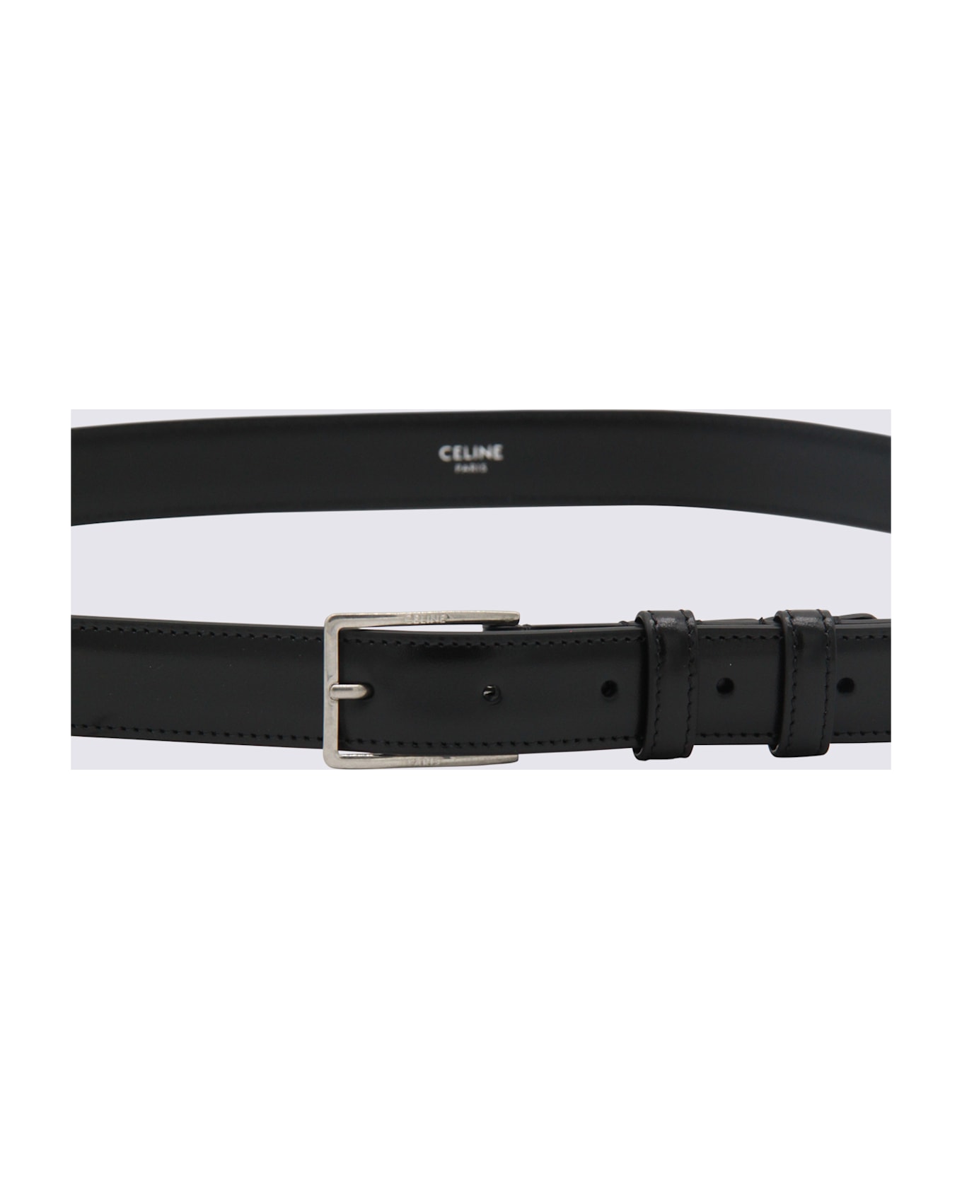 Celine Black Bull Leather Belt - Black