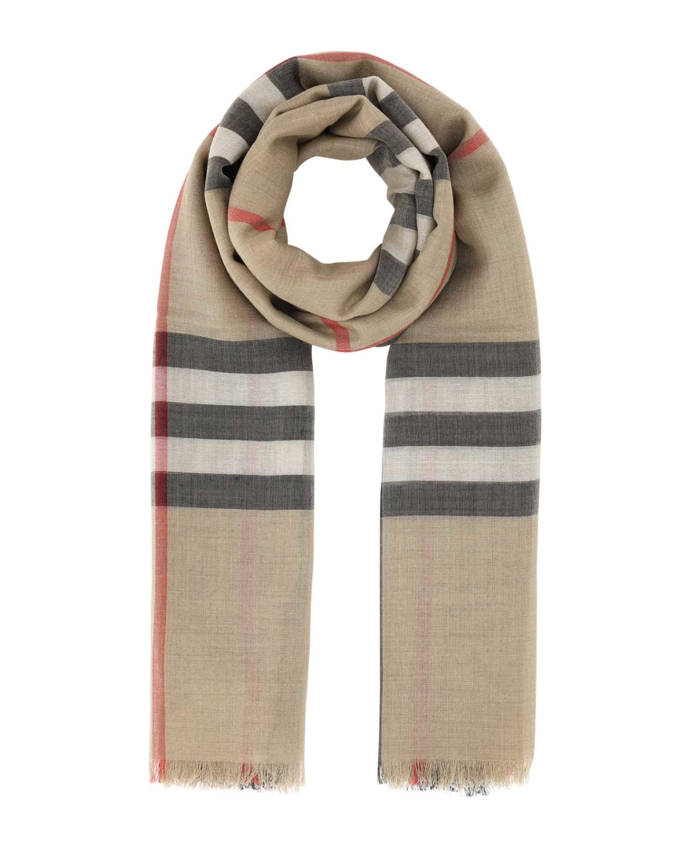 Burberry Embroidered Wool Blend Scarf - A7026