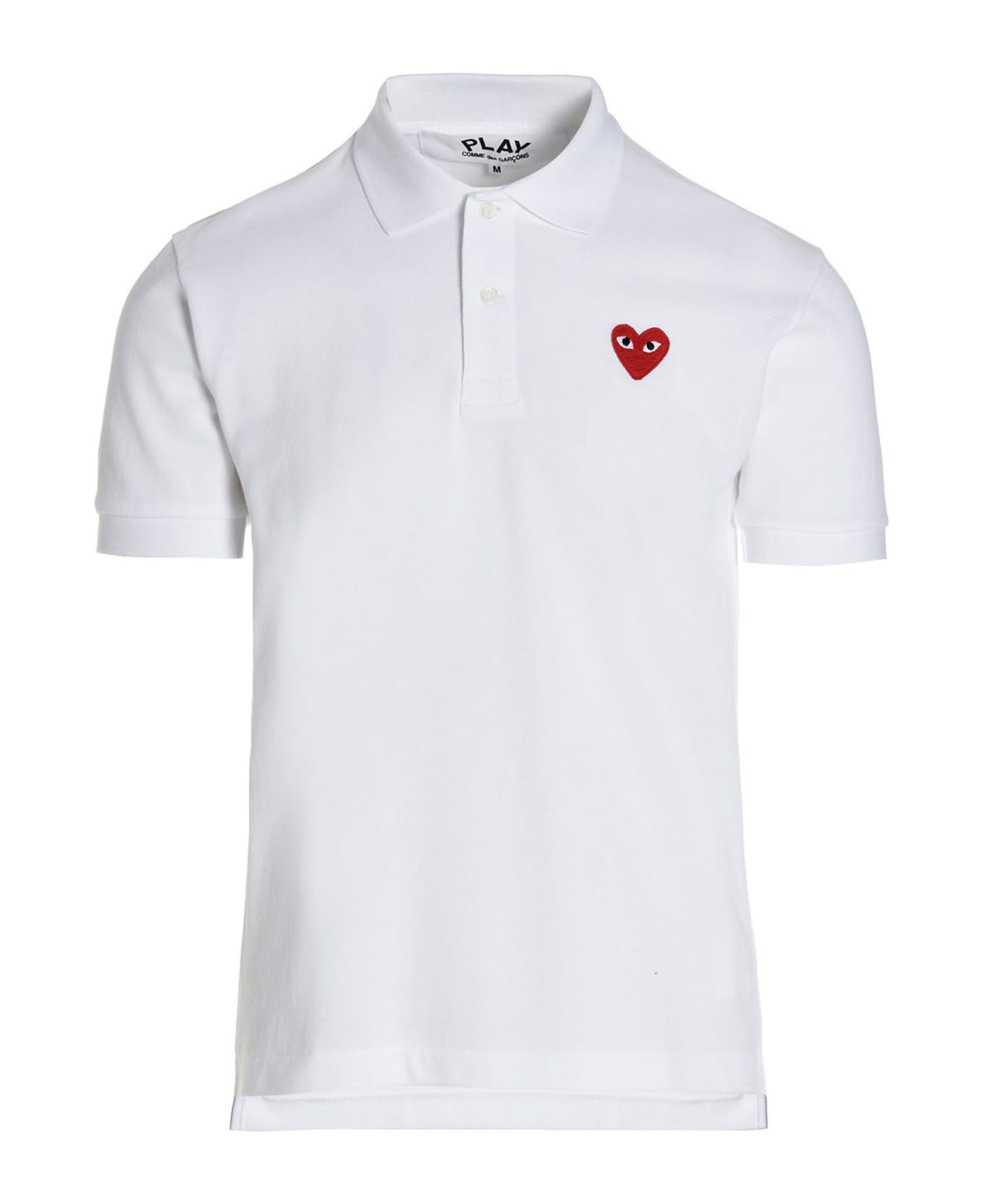 Comme des Garçons Play Logo Patch Polo Shirt - White ポロシャツ