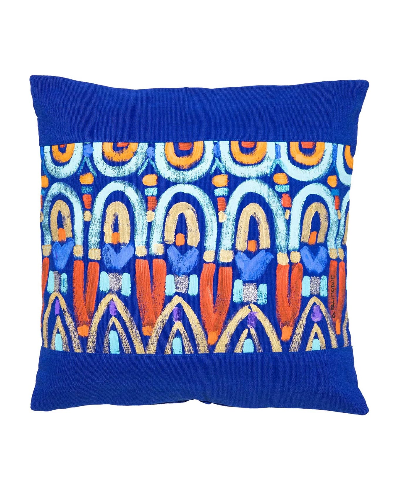 Le Botteghe su Gologone Hand Painted Cushions 70x70 Cm - Blue Fantasy