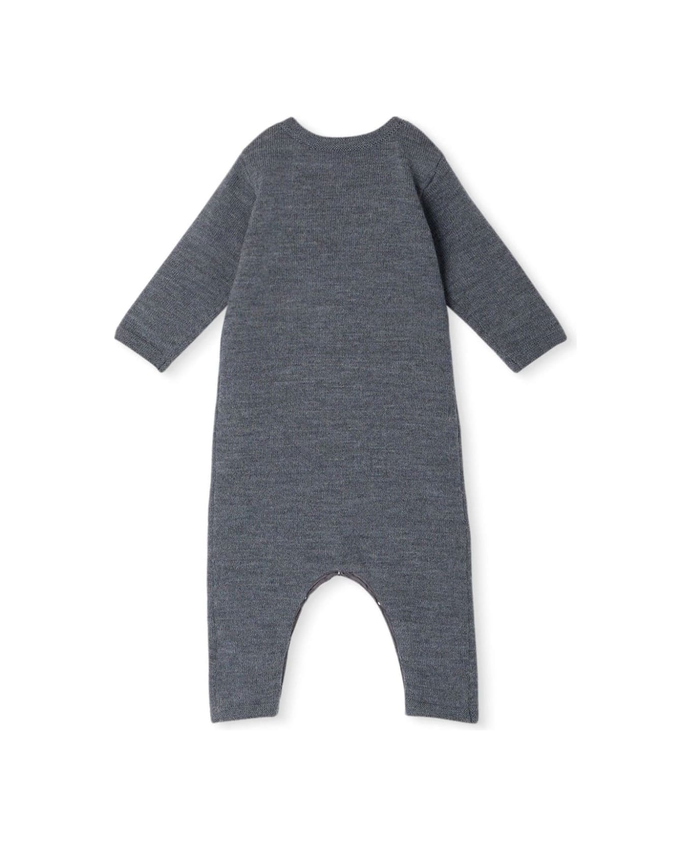 Bonpoint Cielo Jumpsuit In Grey Wool - Grey