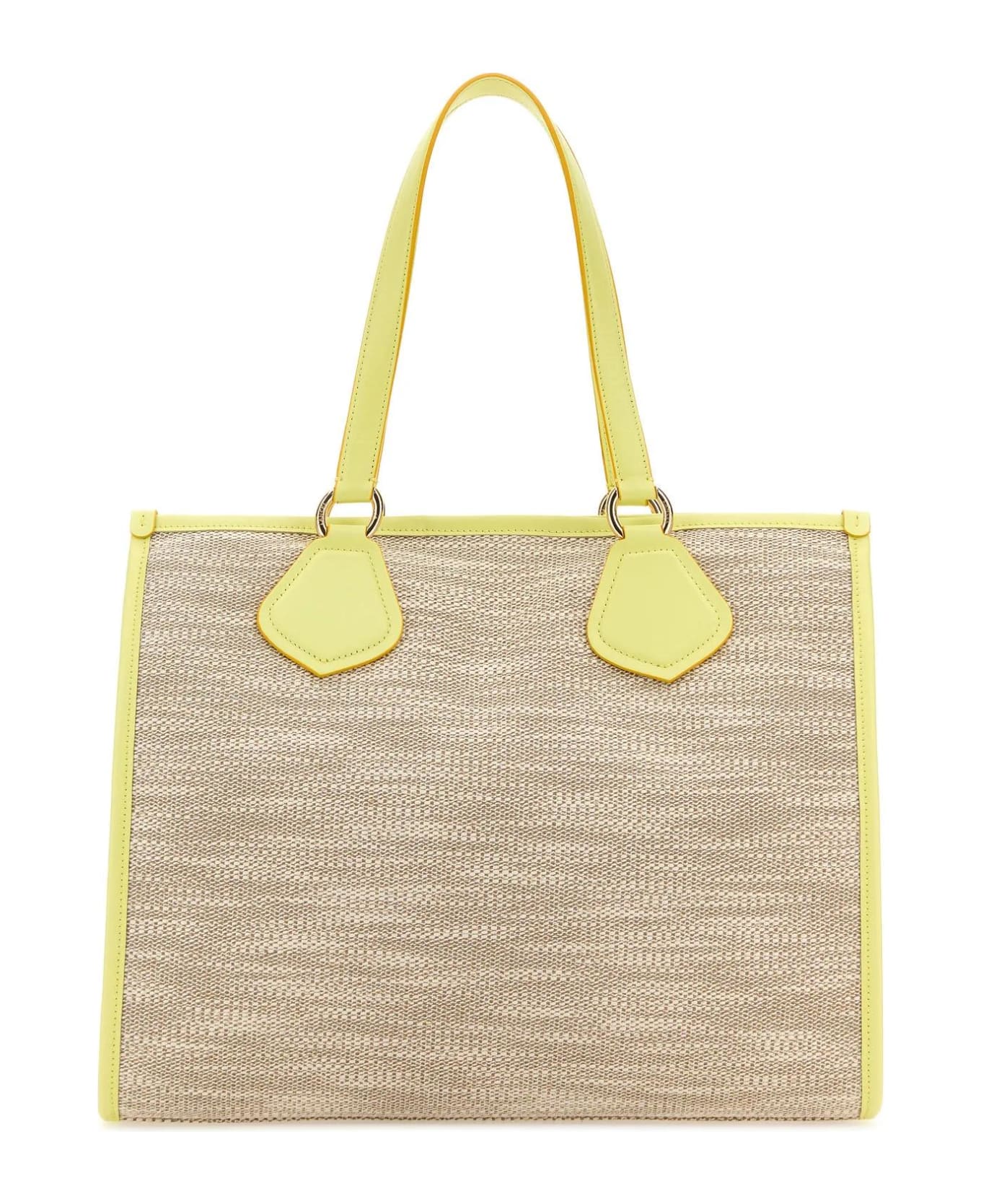 Lancel Multicolor Canvas Summer Shopping Bag - Ec Natural Lime Mango トートバッグ