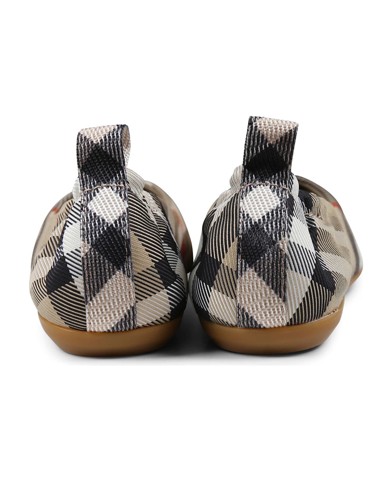 Burberry Beige Ballet Flats For Girl With Vintage Check - Beige