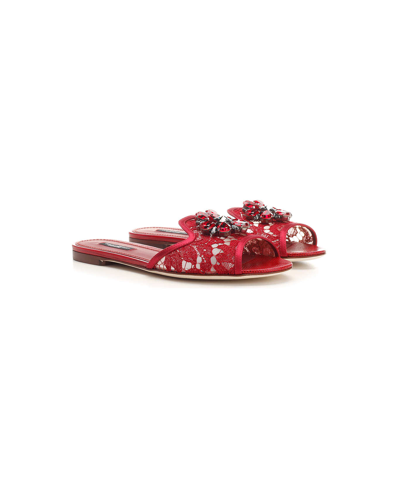 Dolce & Gabbana 'taormina' Lace Sandals - Red