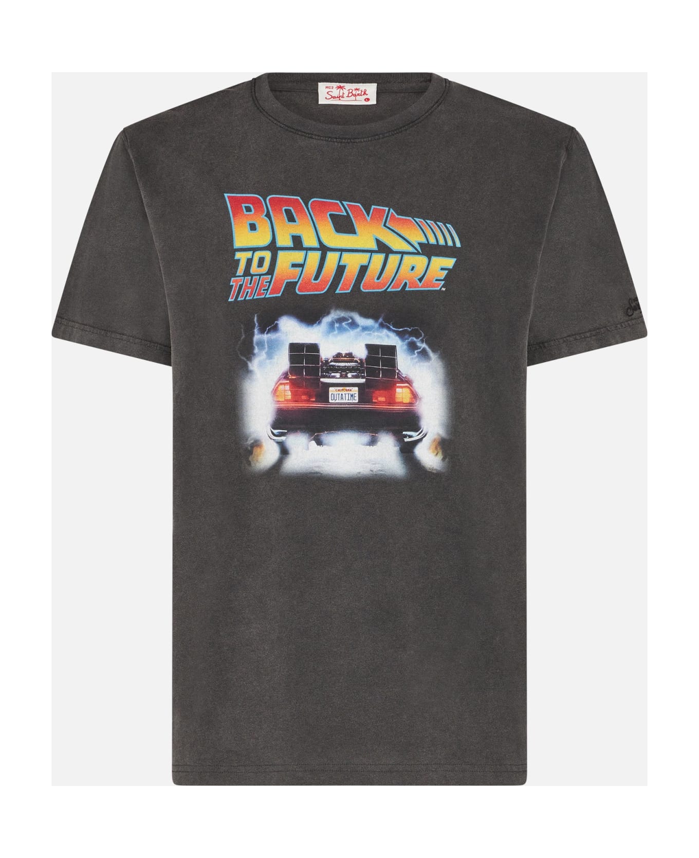 MC2 Saint Barth Man Cotton T-shirt With Back To The Future Front Print | Back To The Future Special Edition - BLACK
