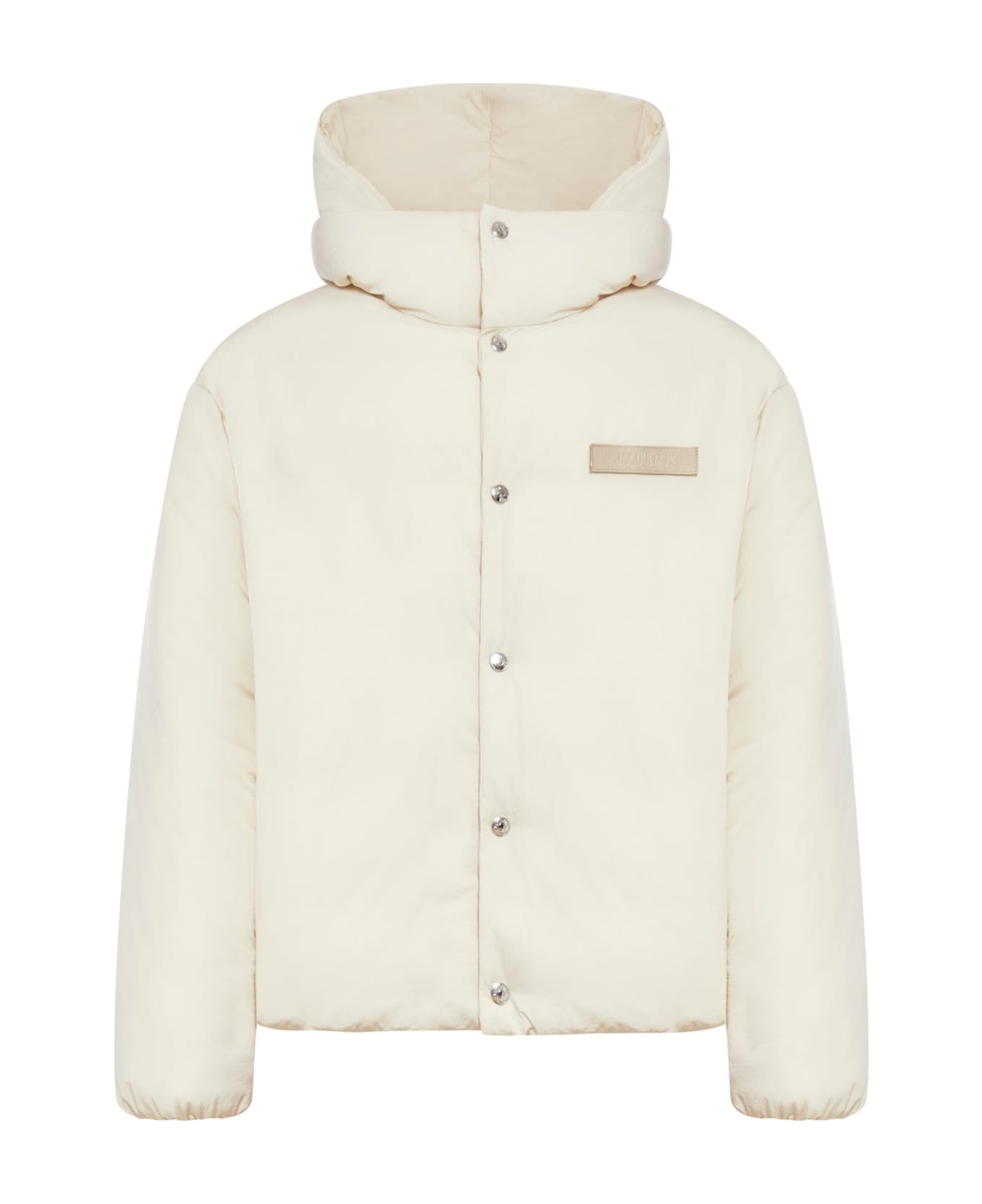 Jacquemus Logo Patch Padded Coat - NEUTRALS