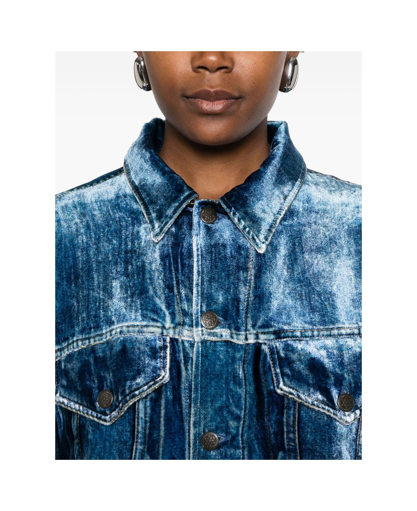 Pierre-Louis Mascia Denim Print Jacket - Blue