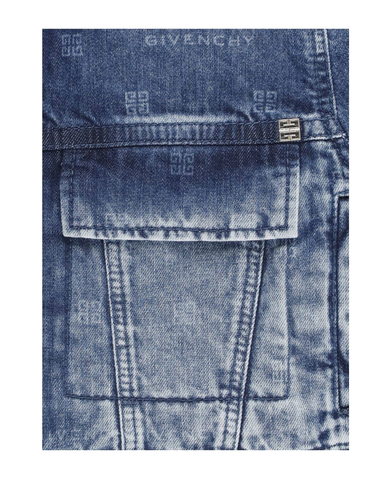 Givenchy Jeans Jacket With Logo - Blue