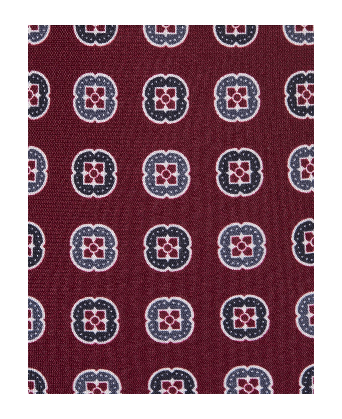 Kiton Burgundy Tie With Pattern - Red