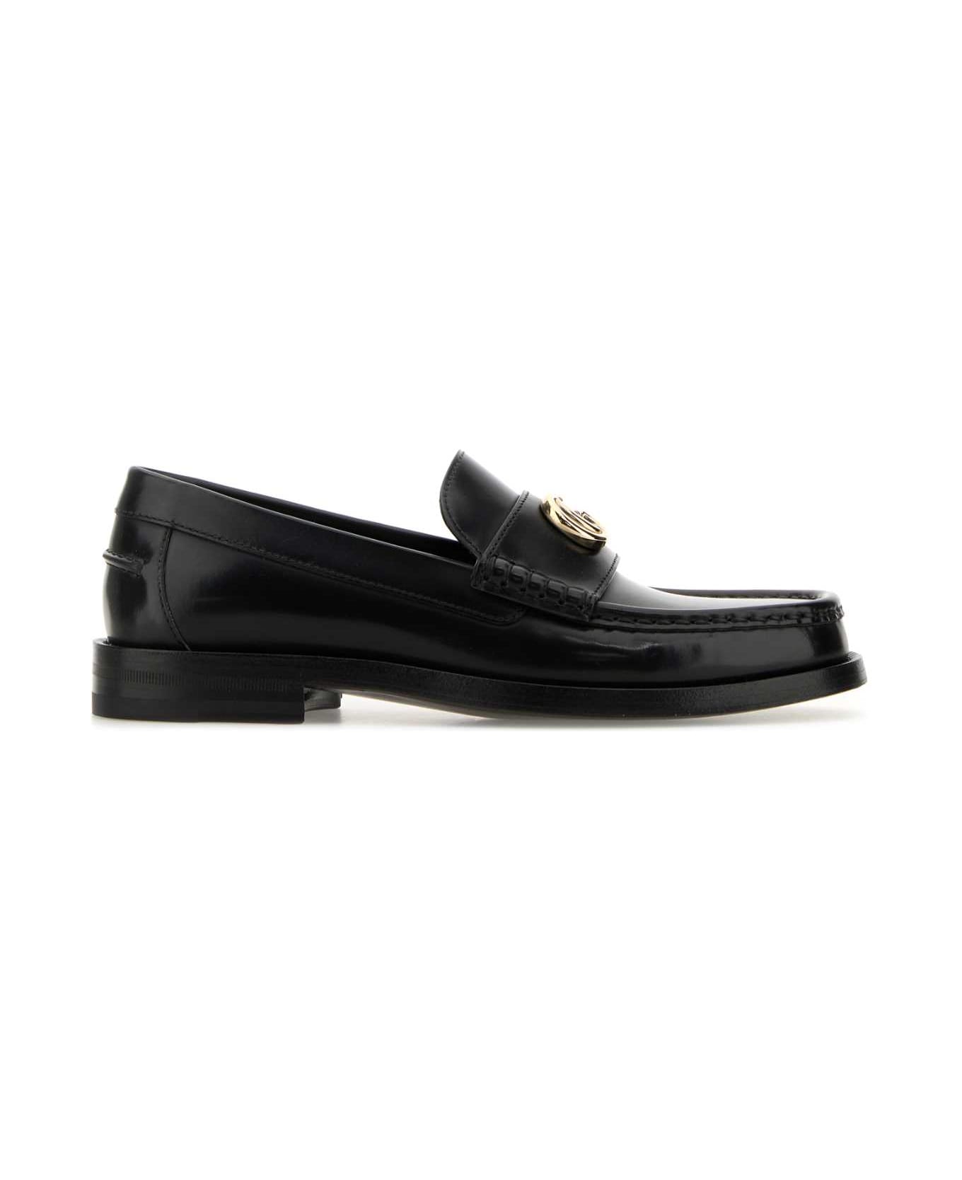 Gucci Black Leather Loafers - Black