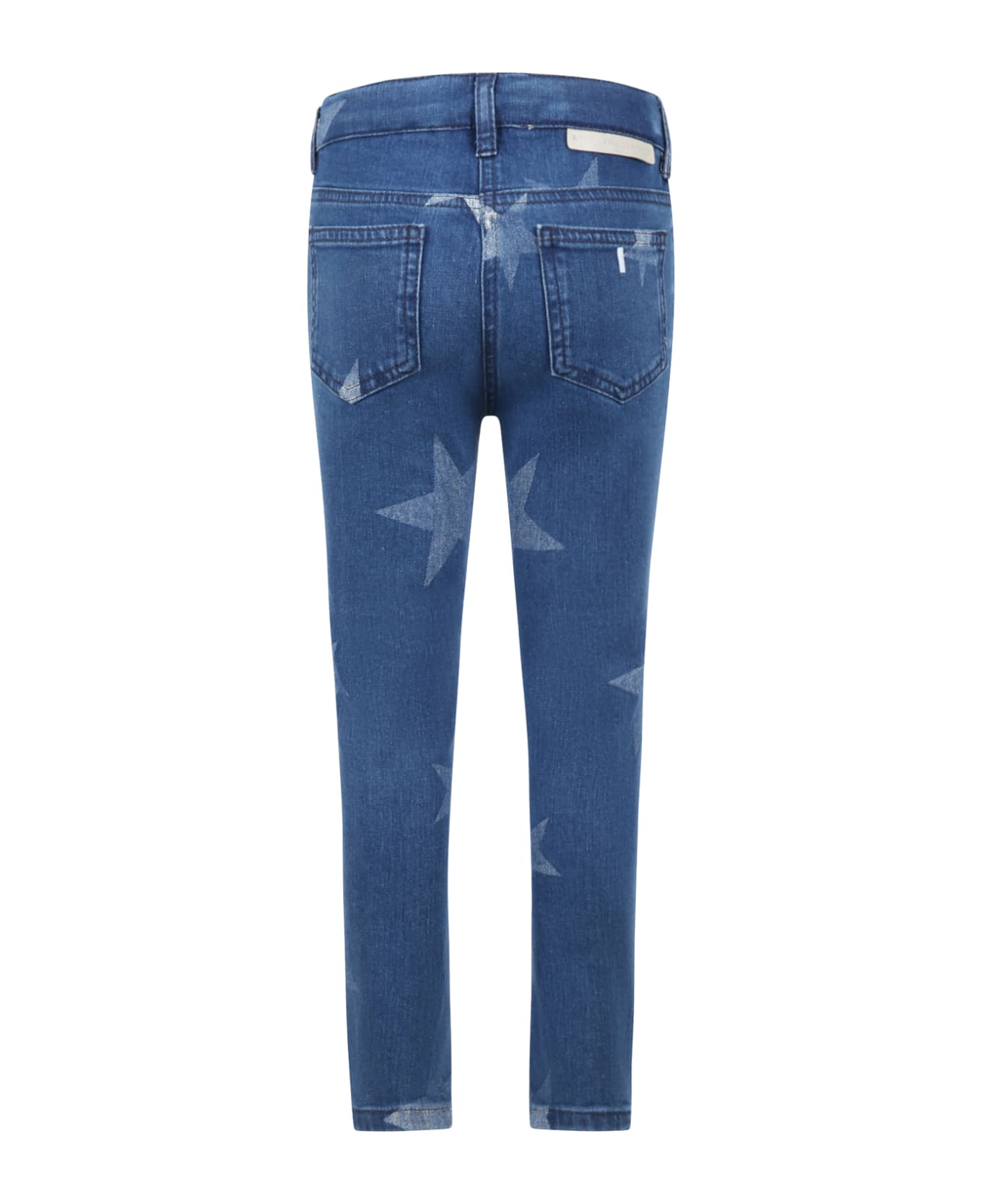 Stella McCartney Kids Blue Jeans For Girl With Stars - Denim