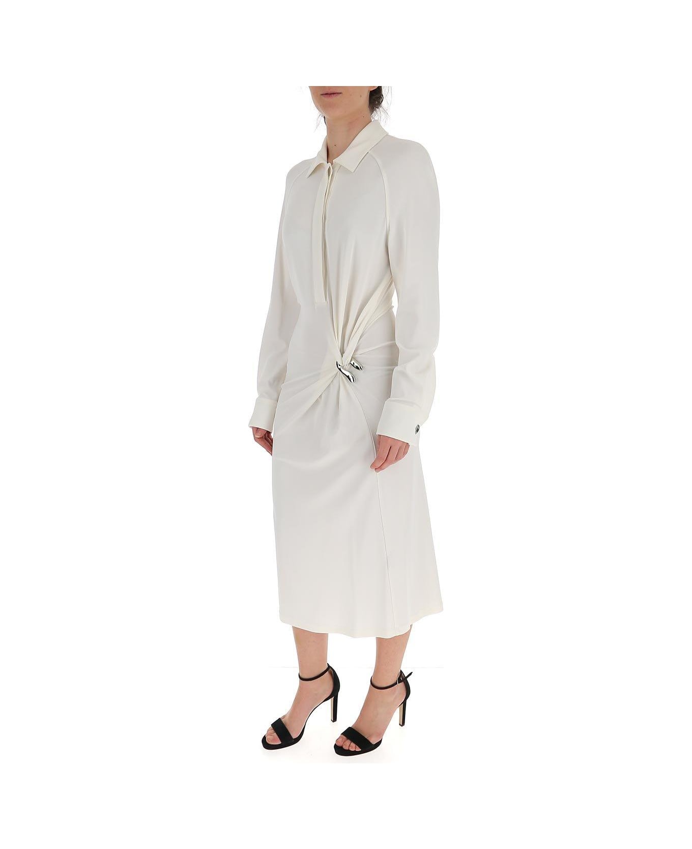 Bottega Veneta Knotted Detail Shirt Dress - WHITE ワンピース＆ドレス
