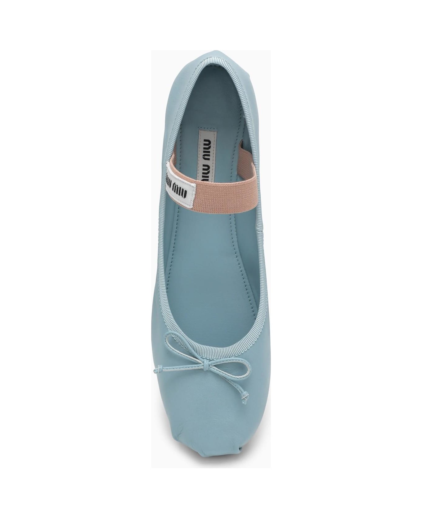 Miu Miu Blue Satin Ballerina - Cielo