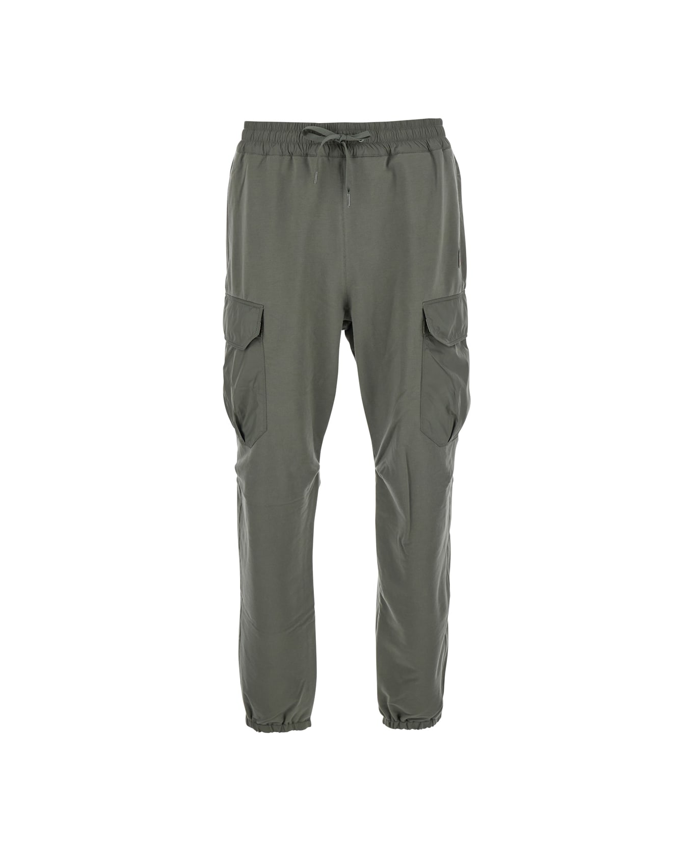 Parajumpers 'kennet' Green Pants With Logo Patch On The Side And Elastic Drawstring Waist In Cotton Stretch Man - Green