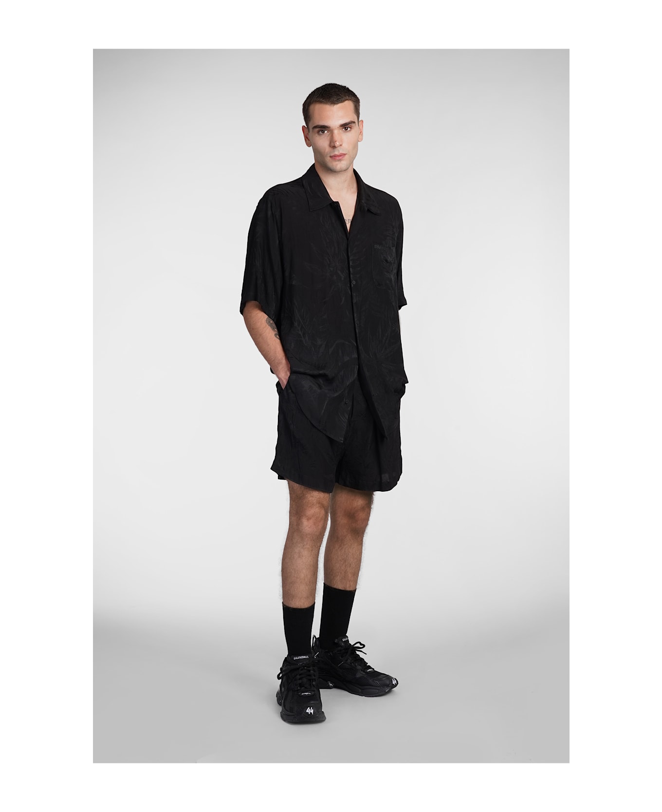 Balenciaga Shirt In Black Silk - black