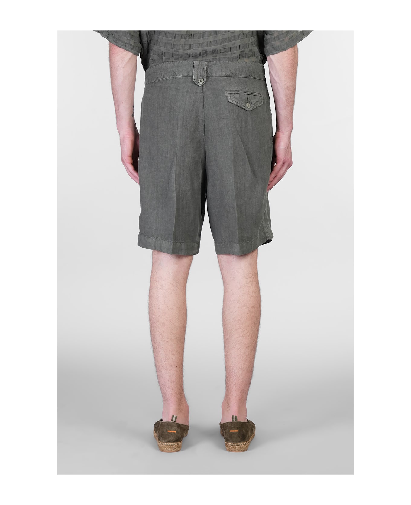 costumein Miaky B Shorts In Green Linen - green