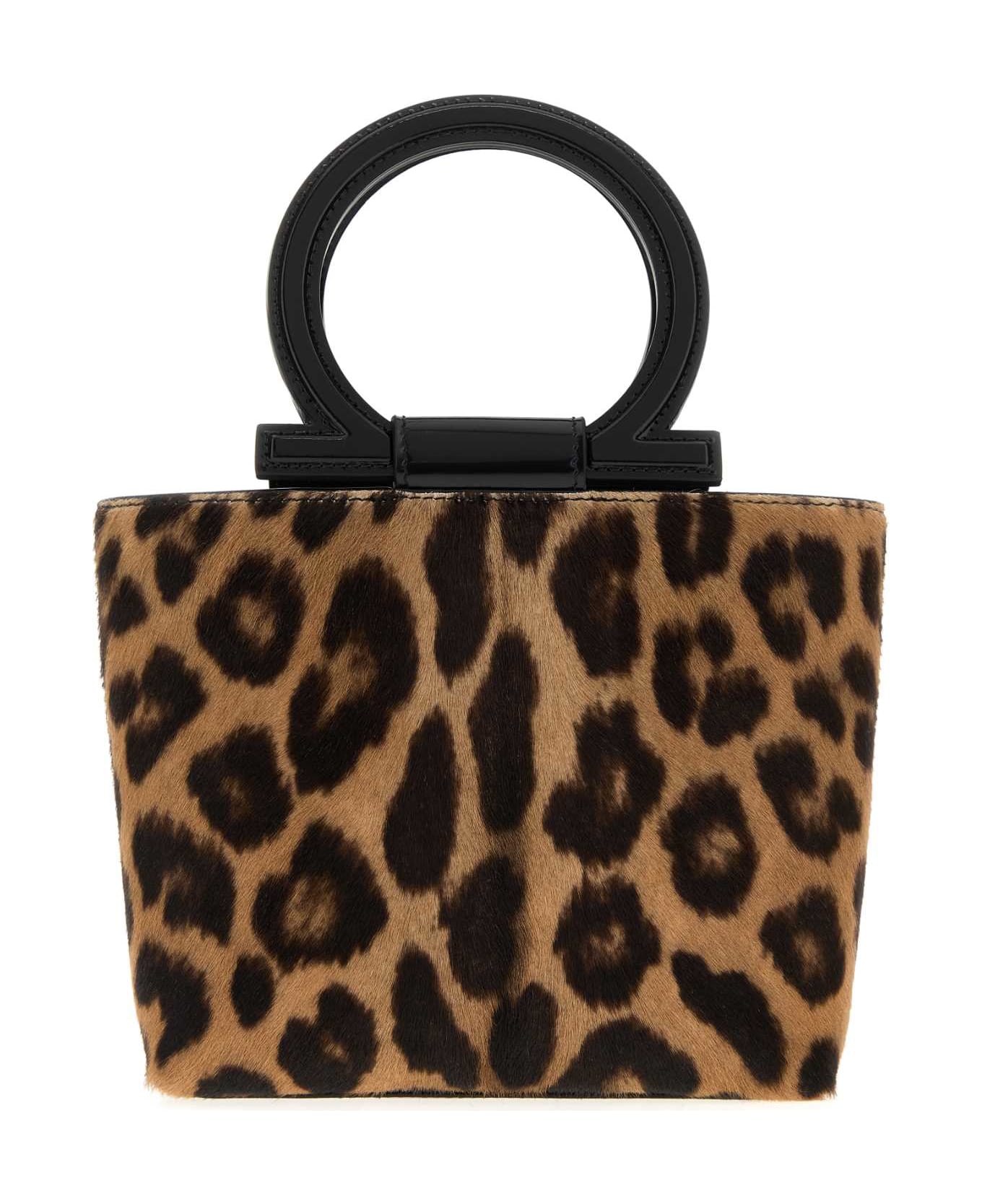 Ferragamo Printed Calf Hair Handbag - NATURALENERONERO
