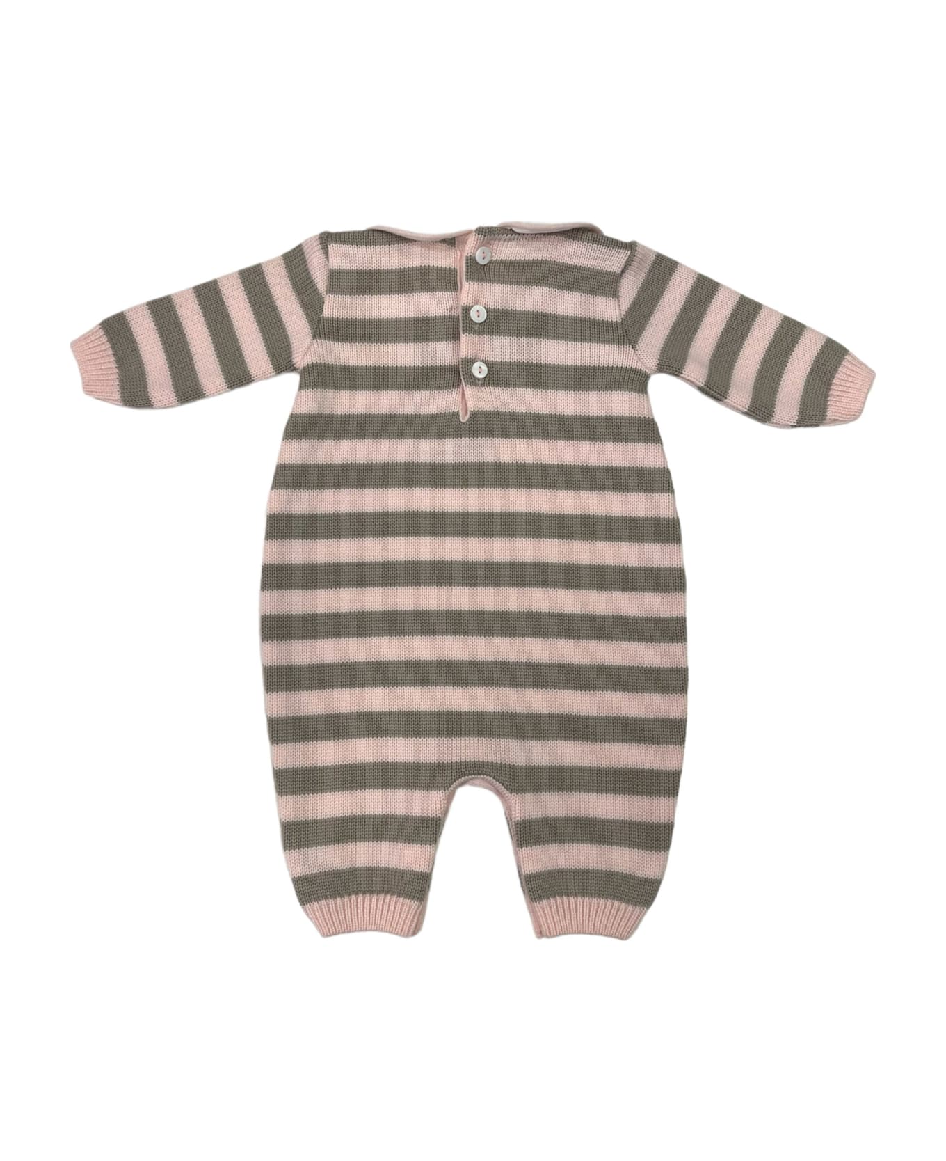 Little Bear Tutina A Righe - Pink ボディスーツ＆セットアップ