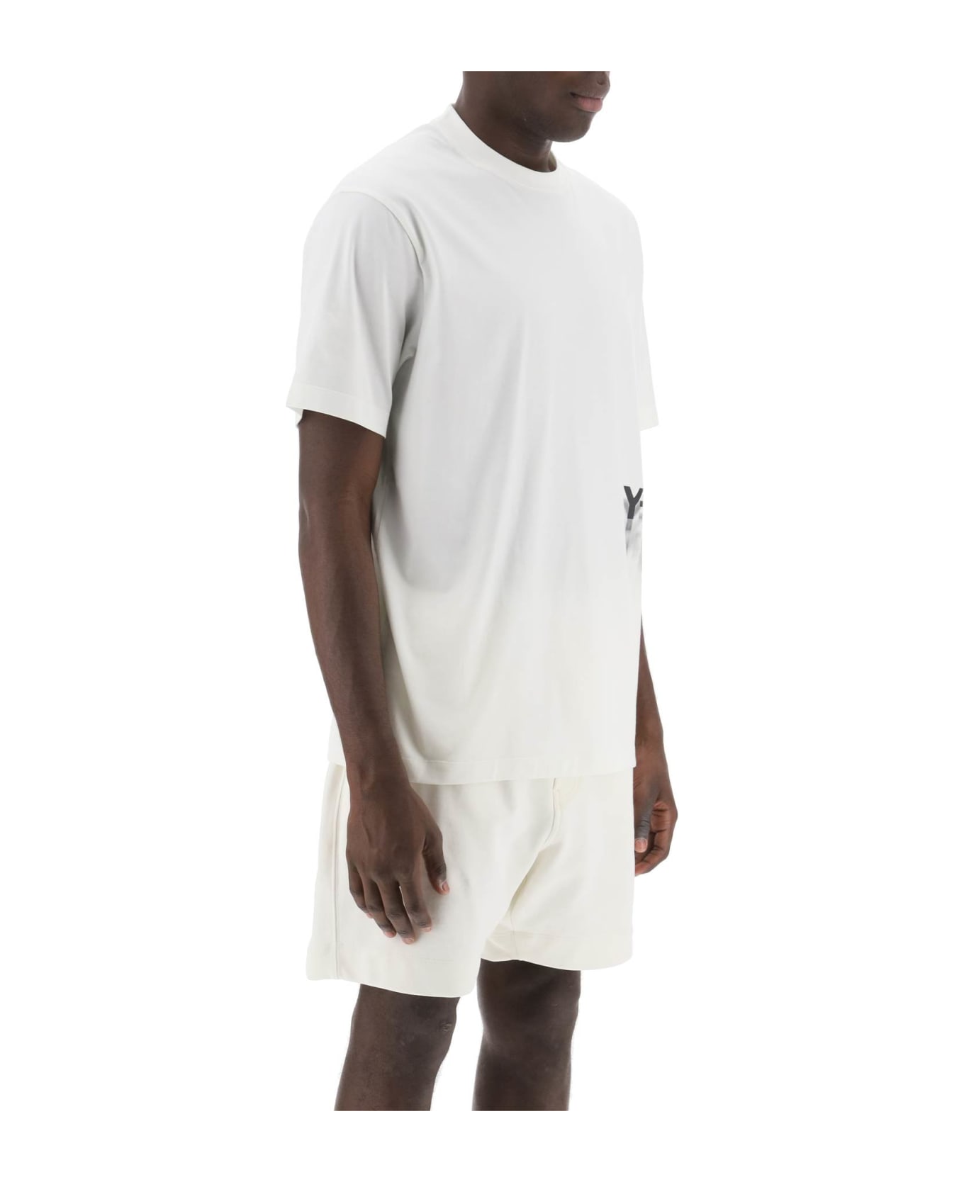Y-3 T-shirt With Gradient Logo Print - Owhite シャツ