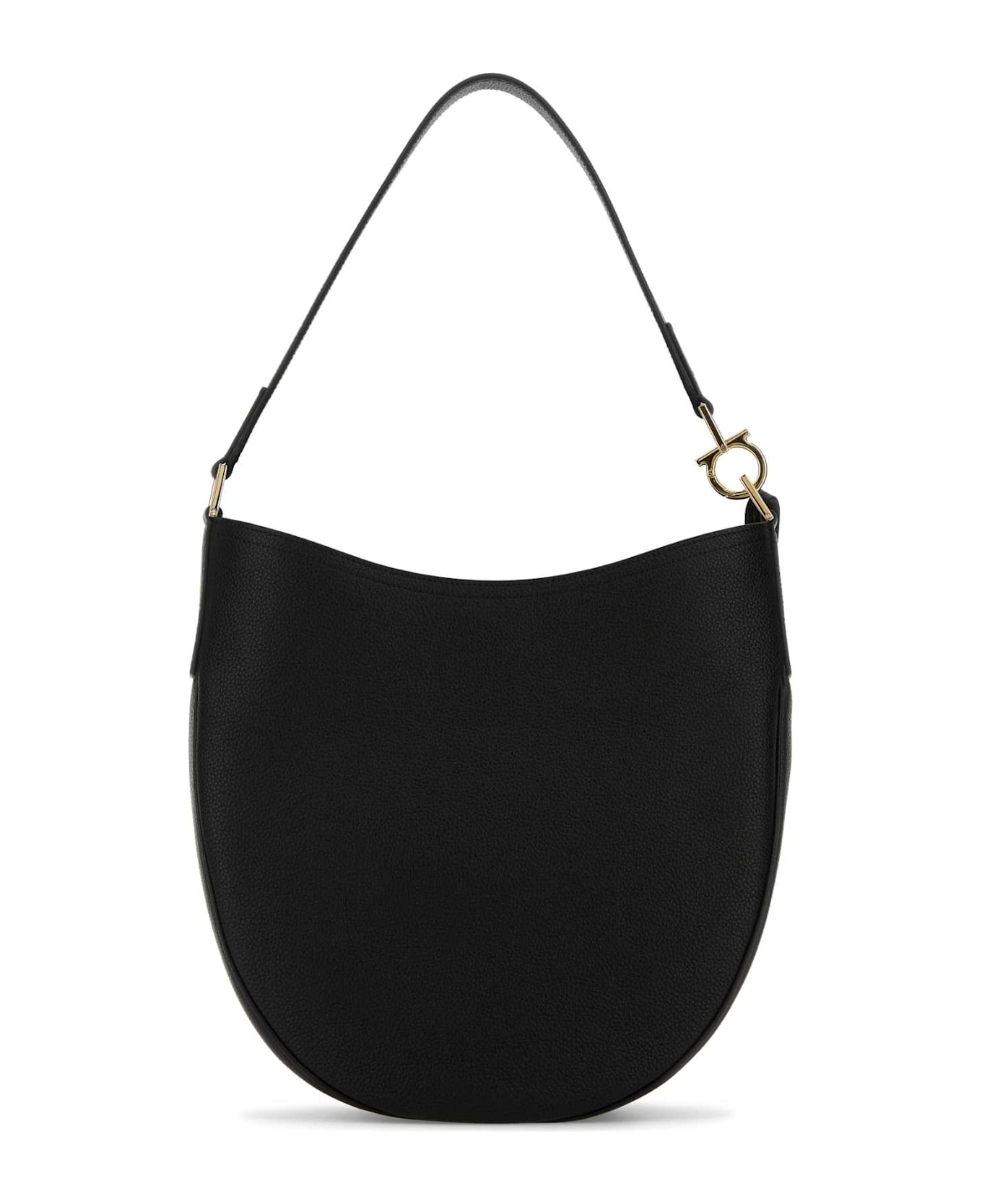 Ferragamo Black Leather Medium Smile Shoulder Bag - NEROBORGOGNABORGOGNA