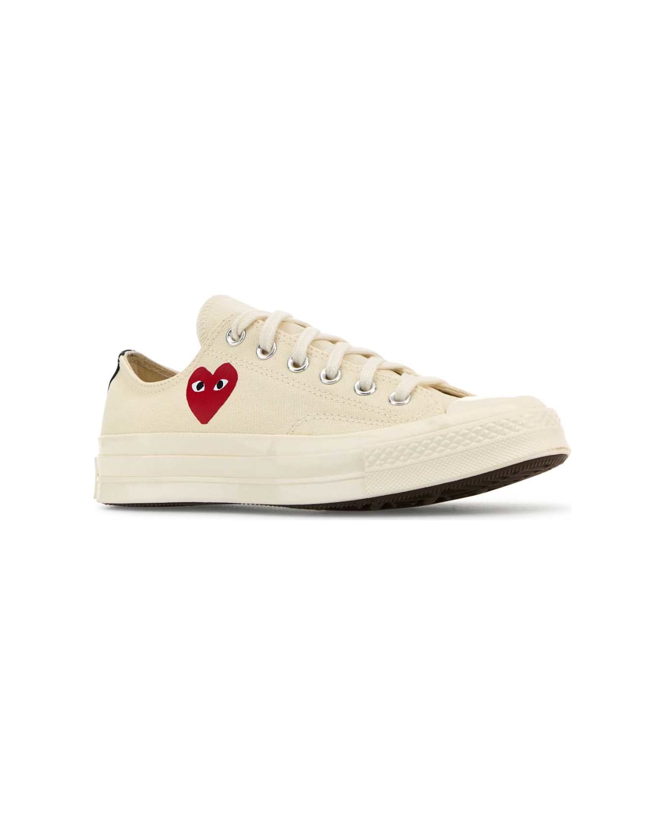 Comme des Garçons Play Ivory Canvas Comme Des Garã§ons X Converse Sneakers - BEIGE