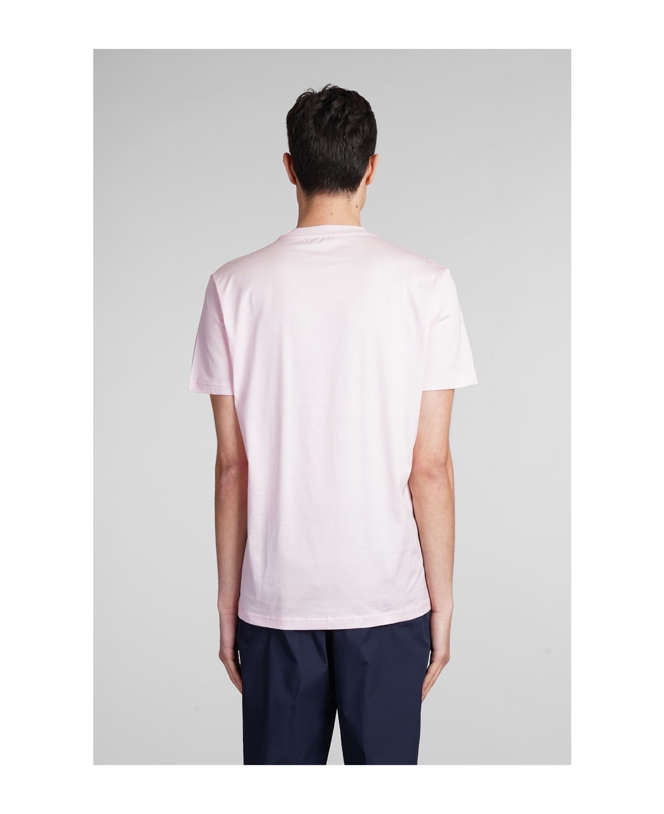 Low Brand B134 Basic T-shirt In Rose-pink Cotton - rose-pink