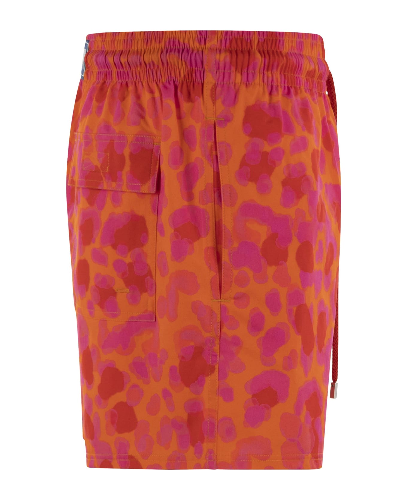 Vilebrequin Stretch Beach Shorts With Patterned Print - Orange