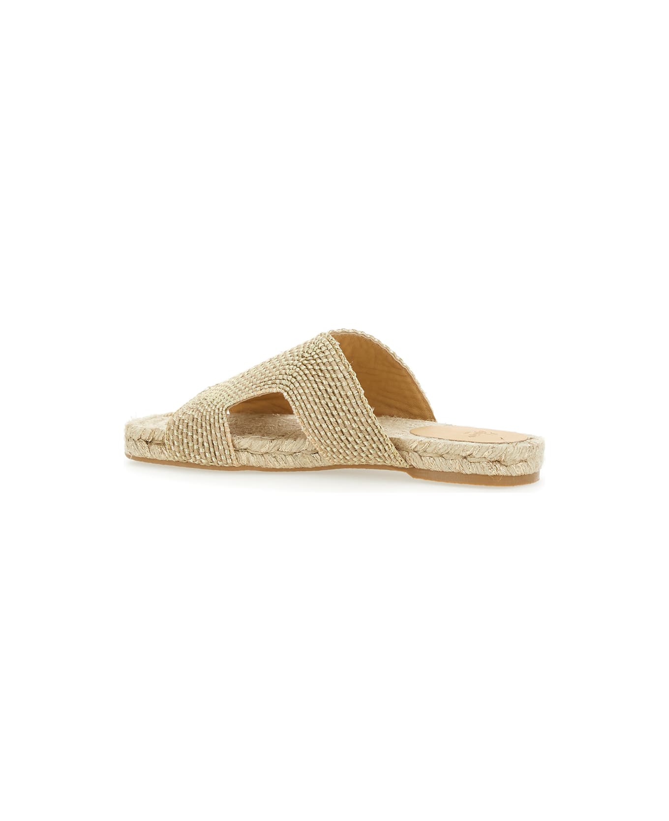 Castañer 
puri
 Beige Sandals With Open Toe And Flat Sole In Fabric Woman - Metallic
