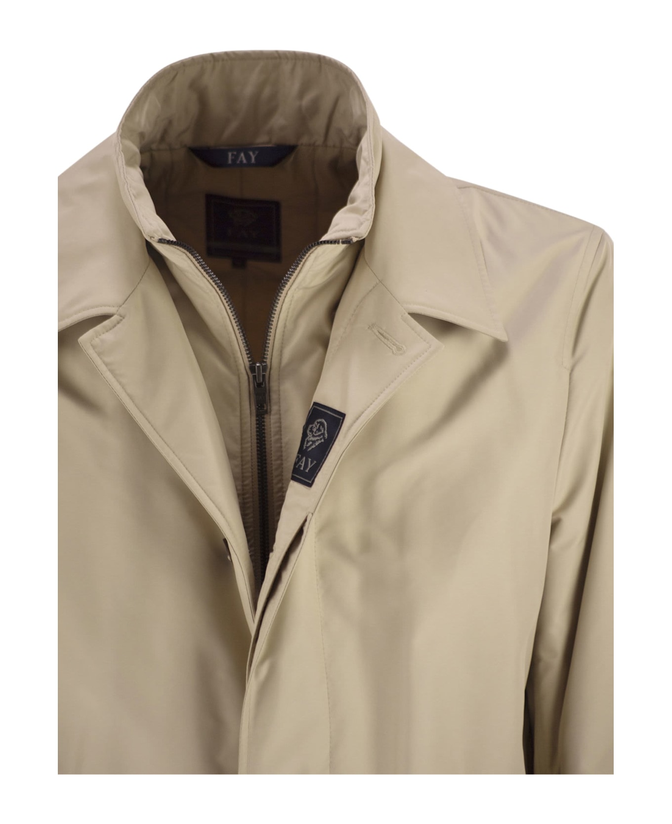 Fay Morning Coat In Technical Poplin - sabbia