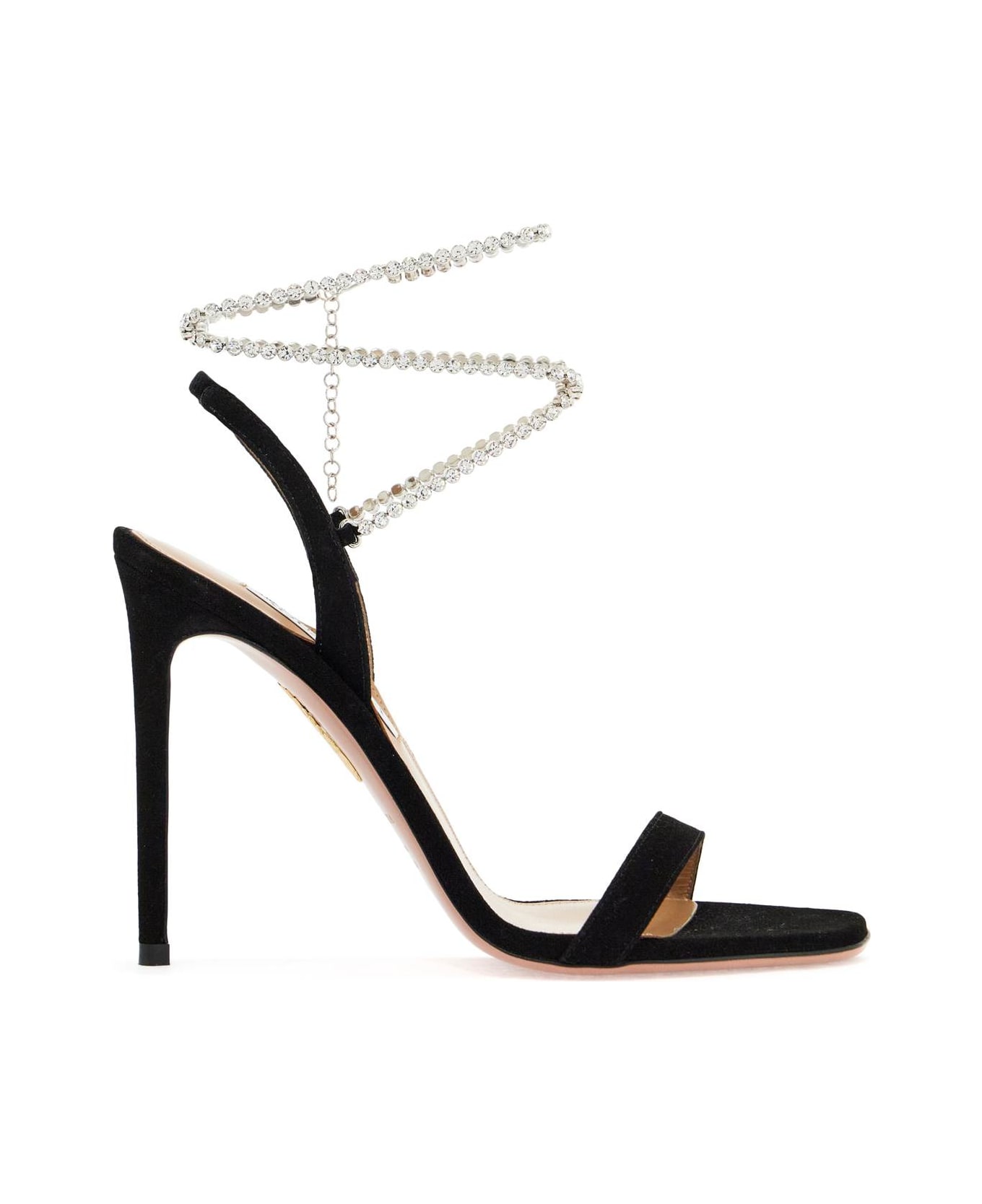 Aquazzura Careless Whisper Ankle Strap Embellished Sandals - BLACK (Black)