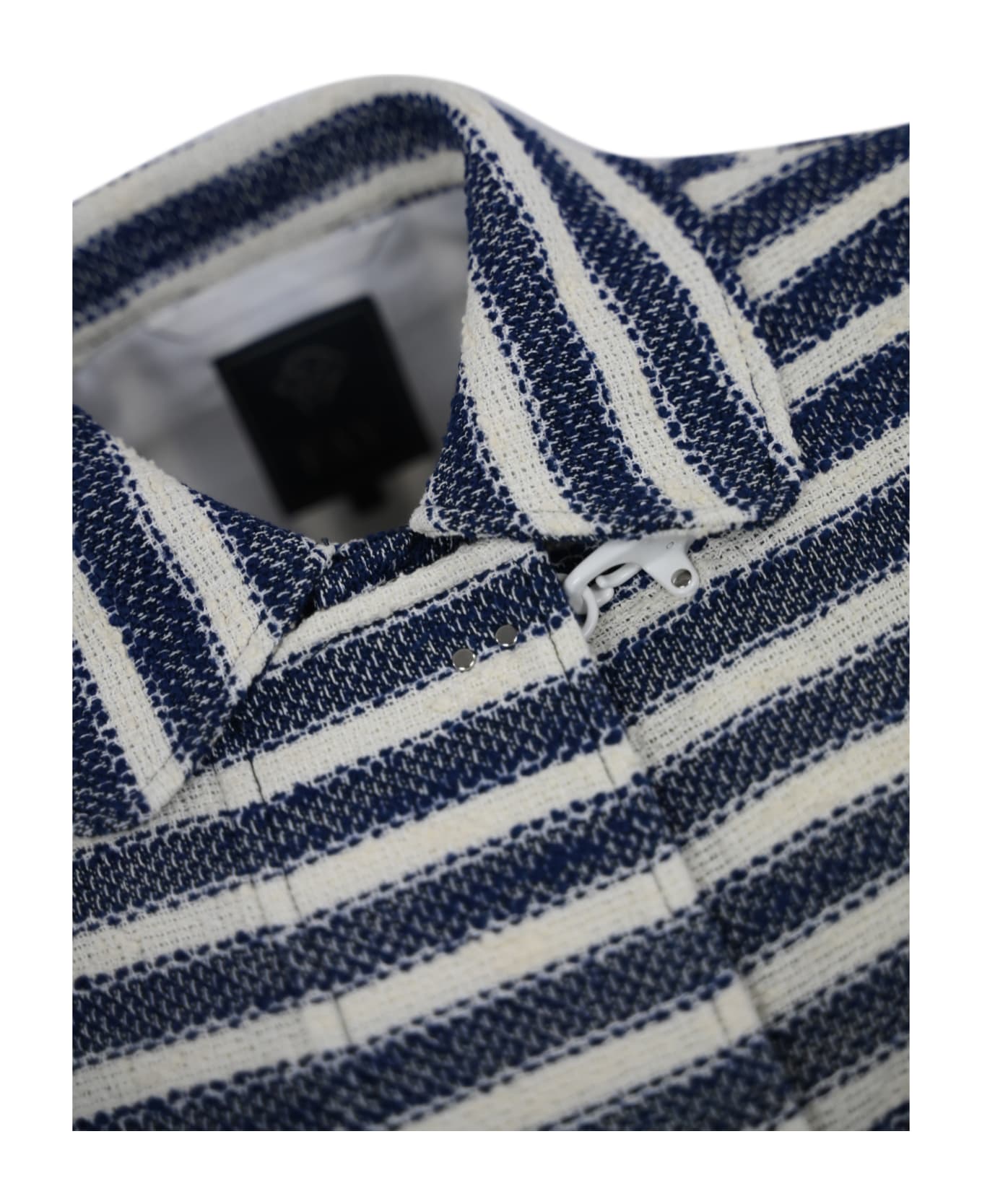 Fay Three-hook Jacket In Cotton Blend - Blu/bianco