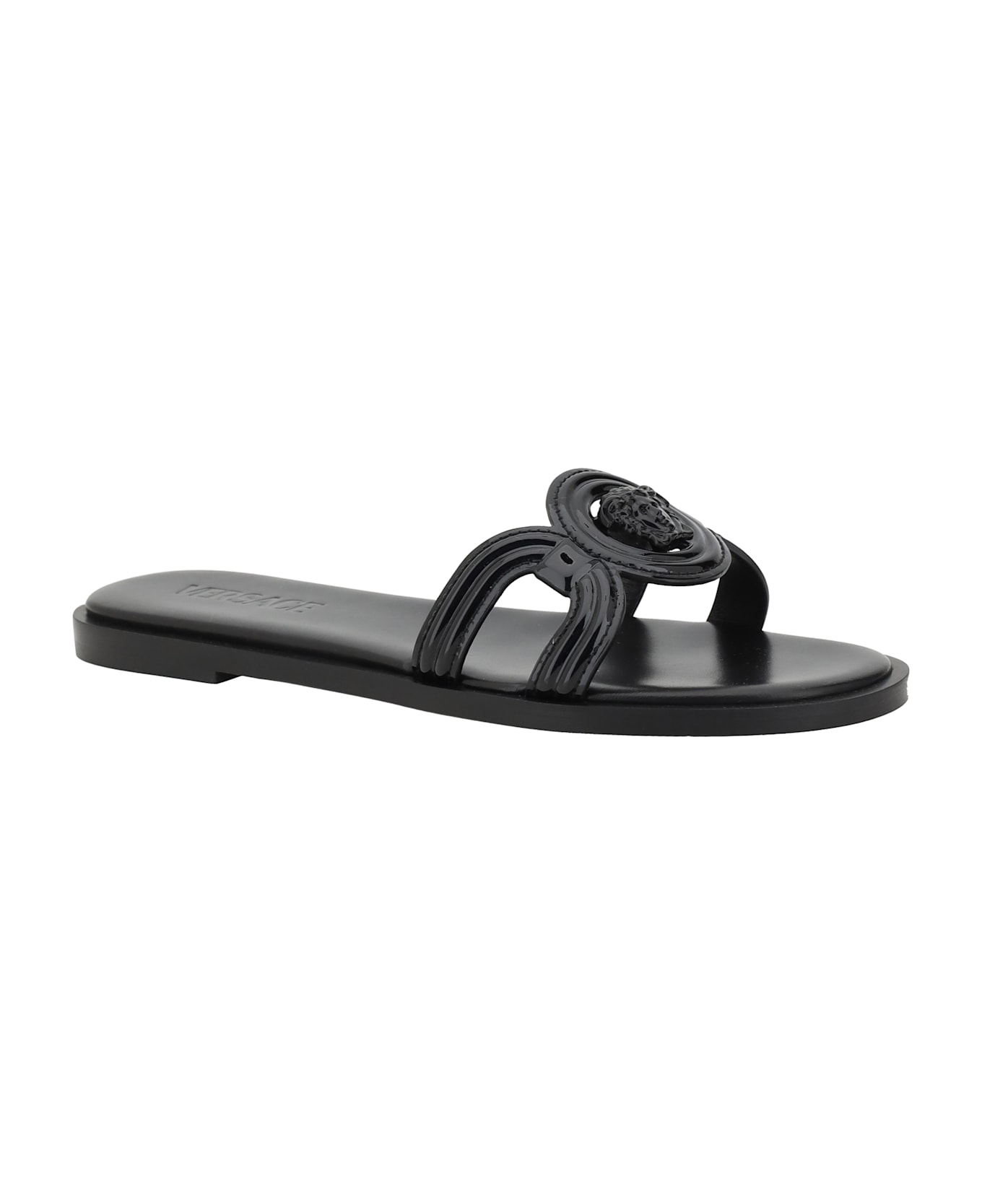 Versace Medusa Logo Sandals - Black