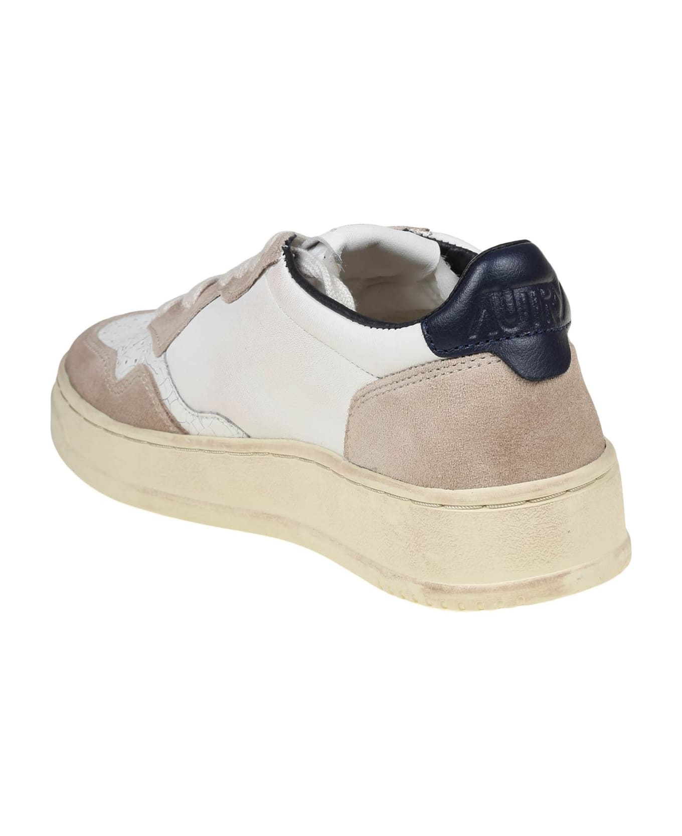 Autry Sneakers In White And Blue Leather - white/blue