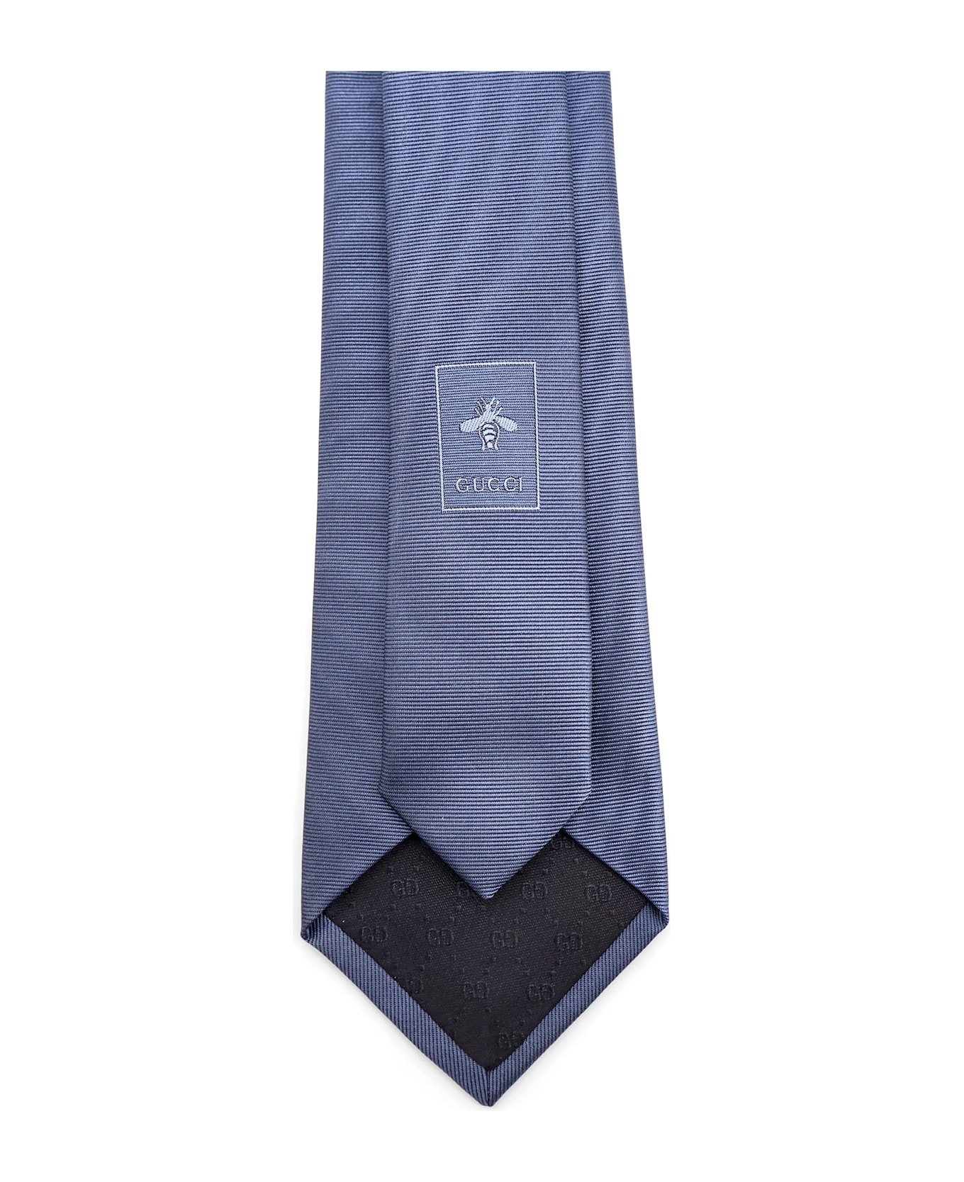 Gucci Silk Tie With Lord Detail - Blue