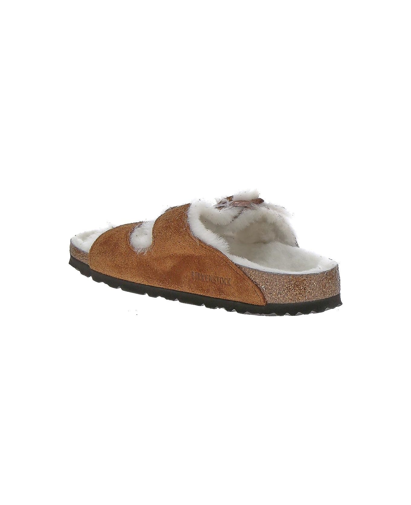 Birkenstock Arizona Shearling Slippers - Leather Brown