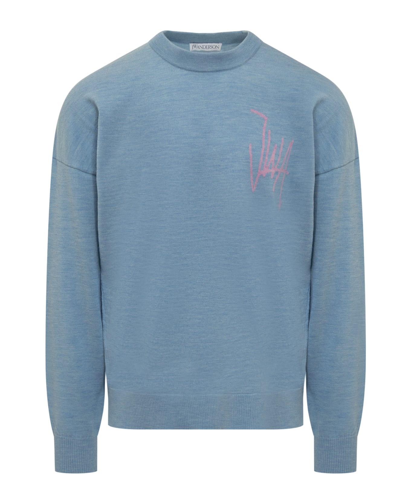 J.W. Anderson Sweater With Logo - DENIMBLU/LILAC フリース