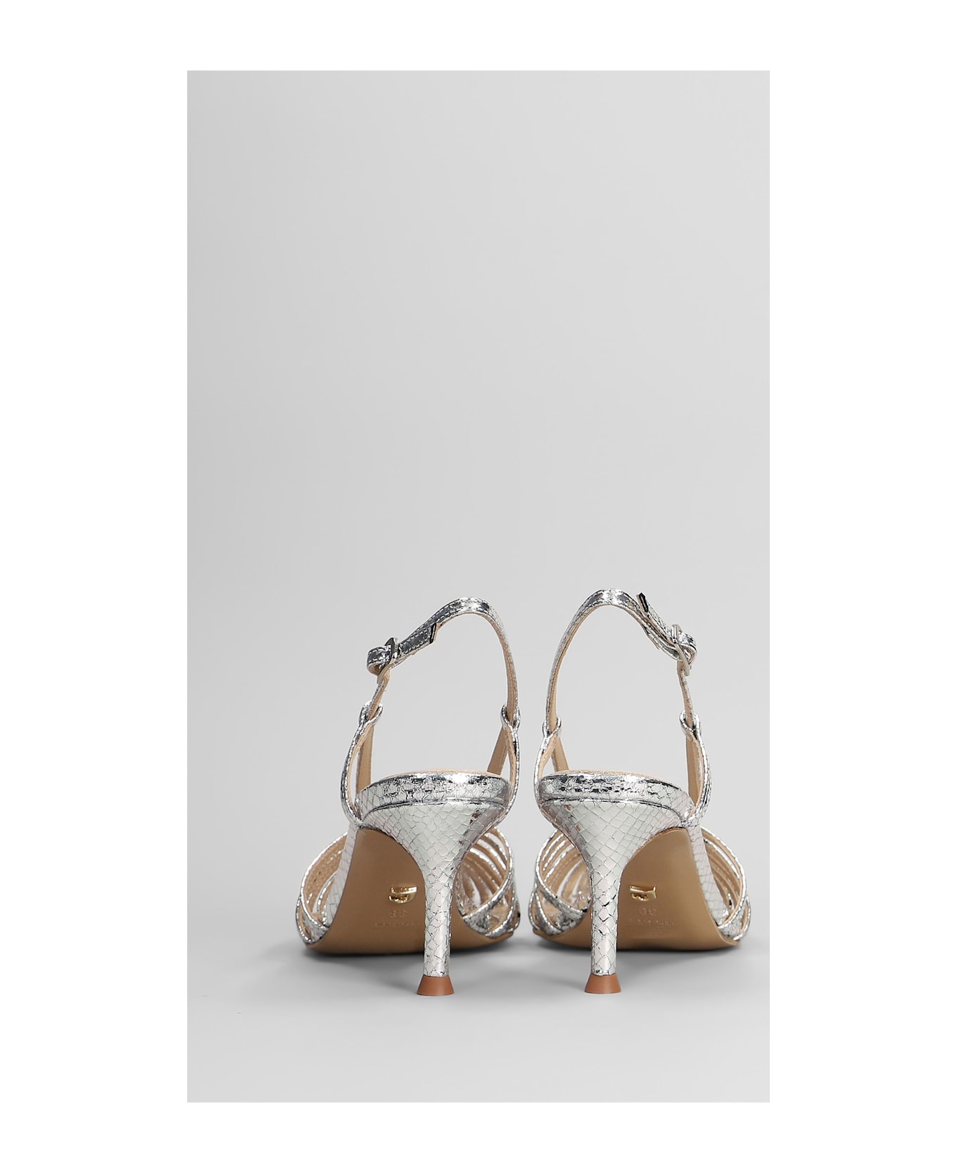 Lola Cruz Diana 65 Sandals In Silver Leather - silver